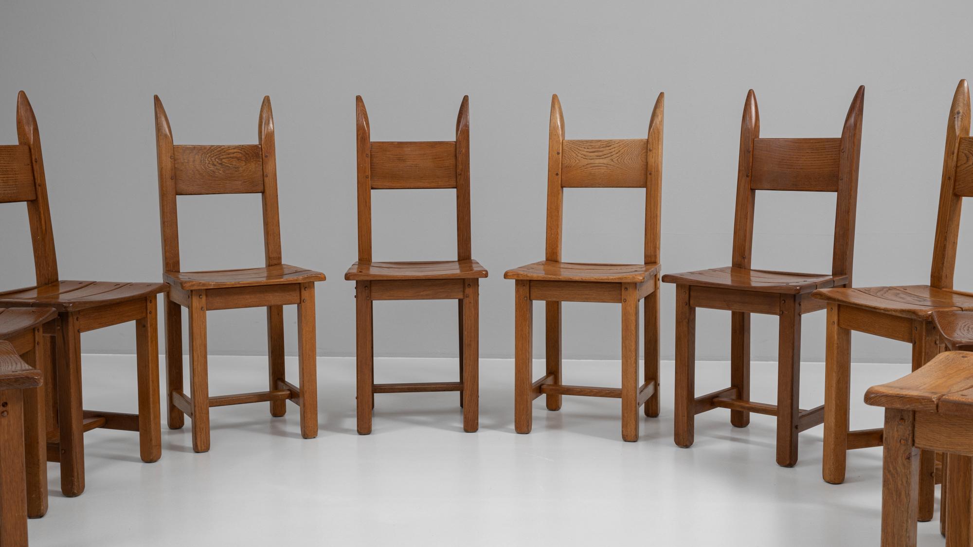 Set of 10, 20th Century French Wooden Dining Chairs 10