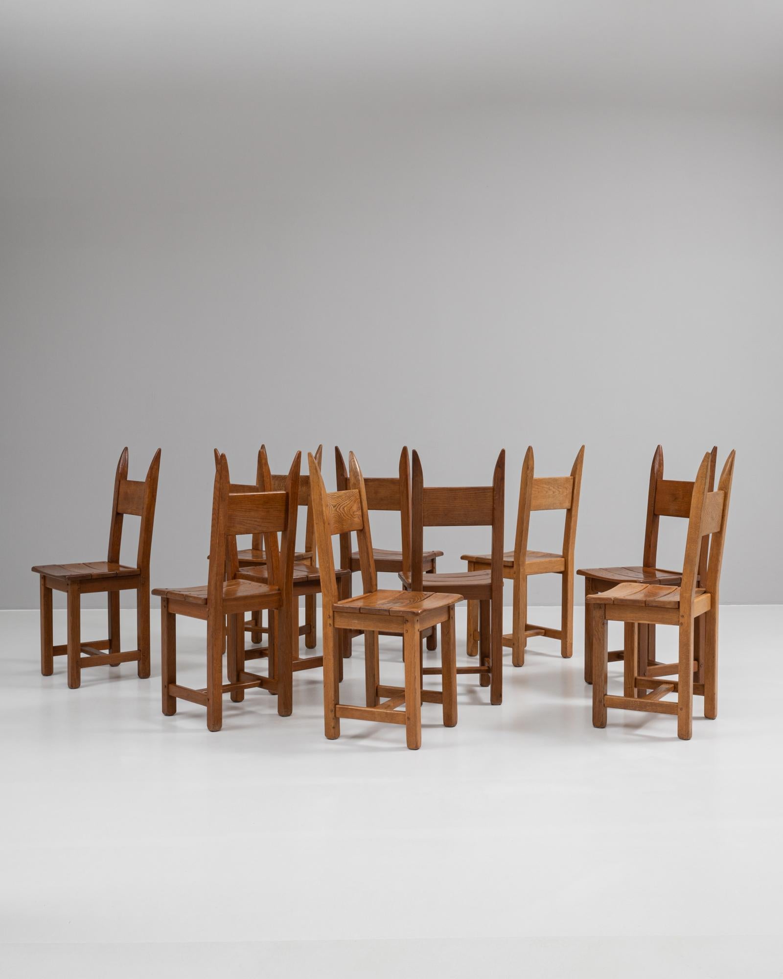 Set of 10, 20th Century French Wooden Dining Chairs 11