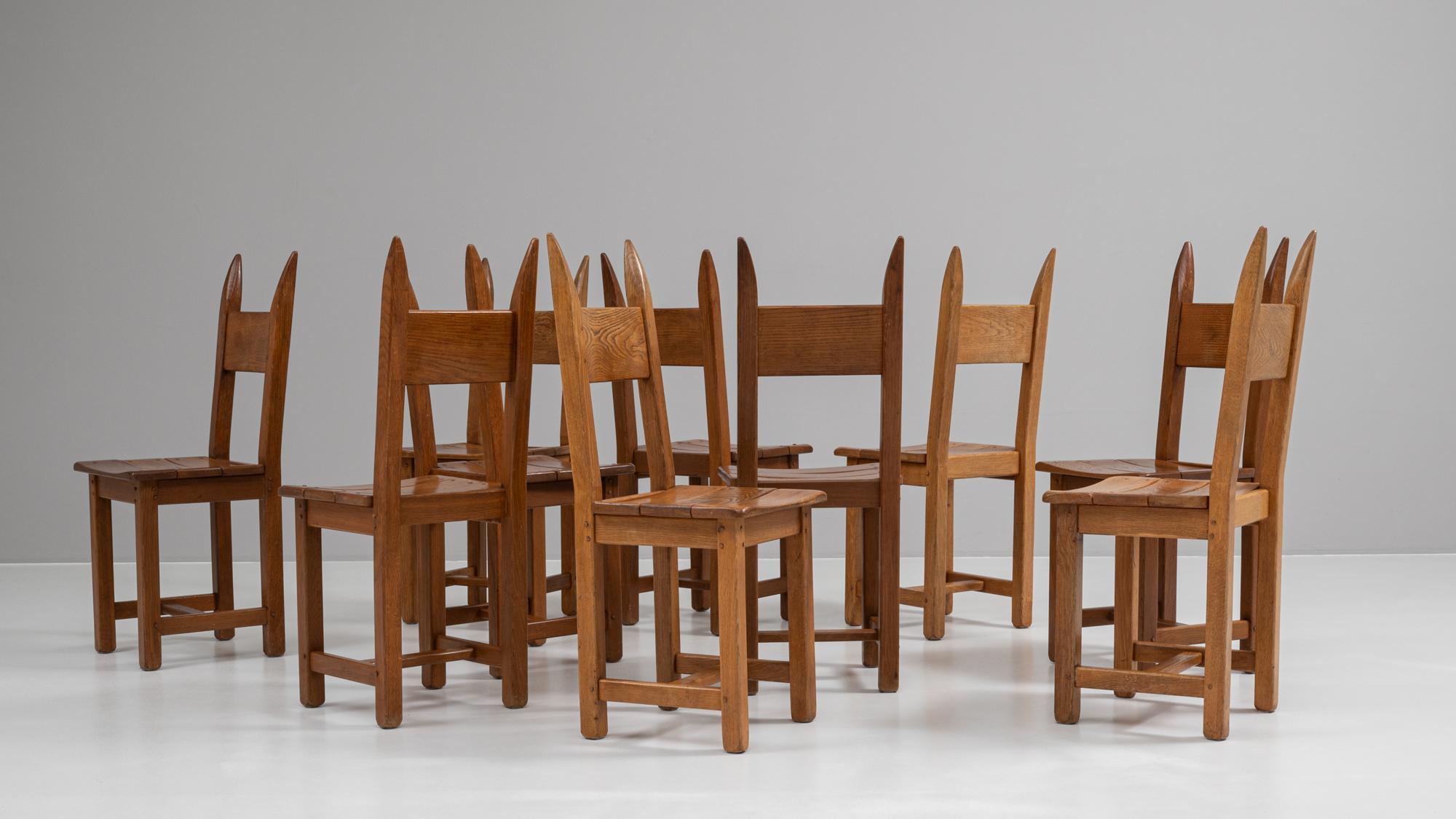 Set of 10, 20th Century French Wooden Dining Chairs 13