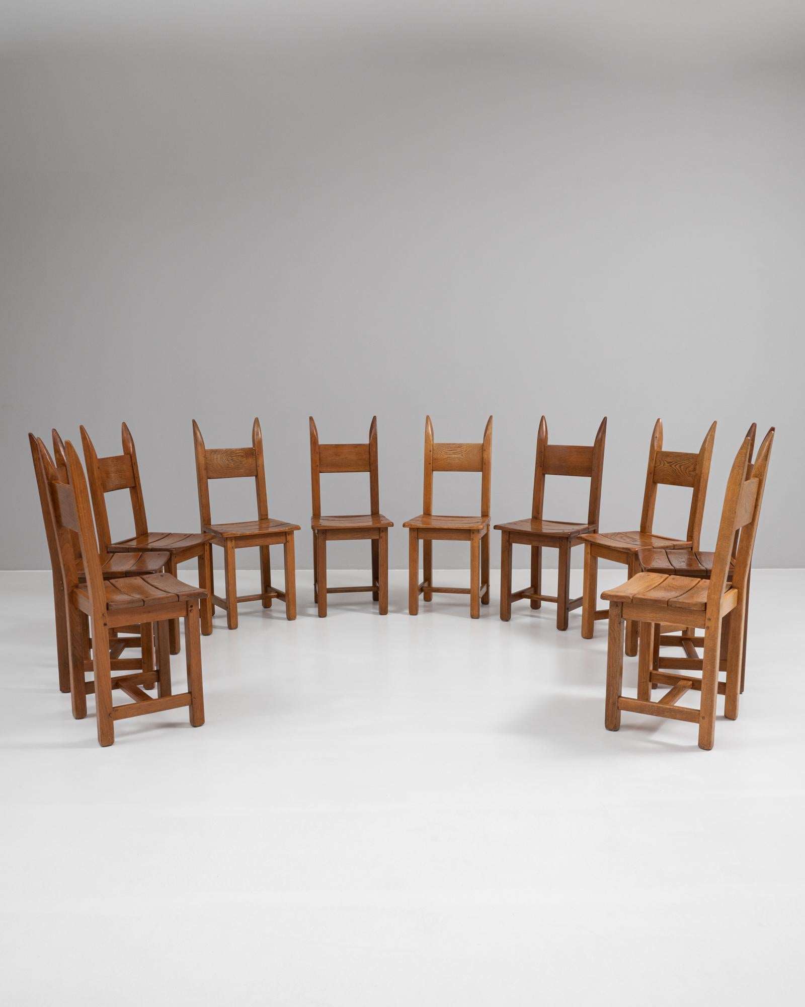Set of 10, 20th Century French Wooden Dining Chairs 6