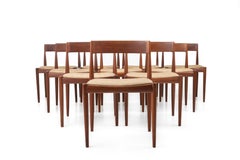 Set of 10 '4110' dining chairs by Kai Kristiansen for Fritz Hansen, Denmark 1960