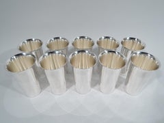Set of 10 American Mid-Century Modern Sterling Silver Highballs