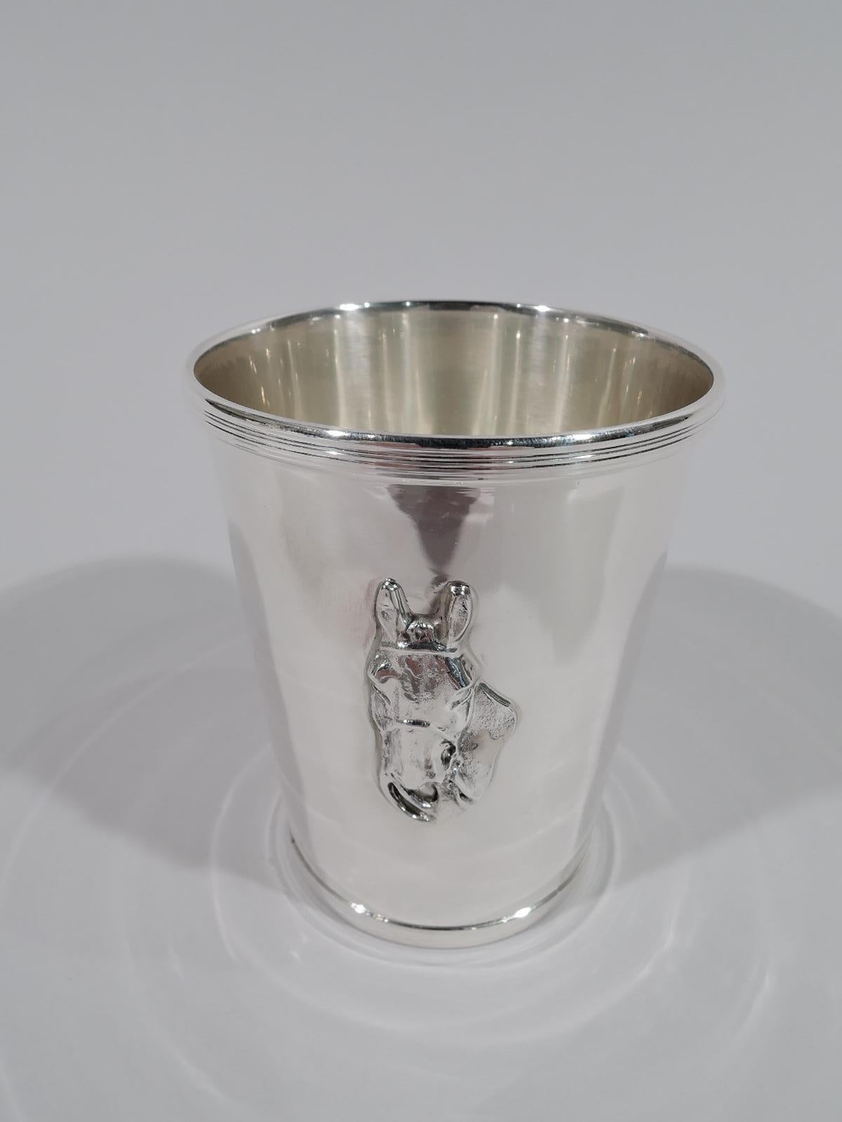 20th Century Set of 10 American Modern Sterling Silver Mint Juleps with Horse Head