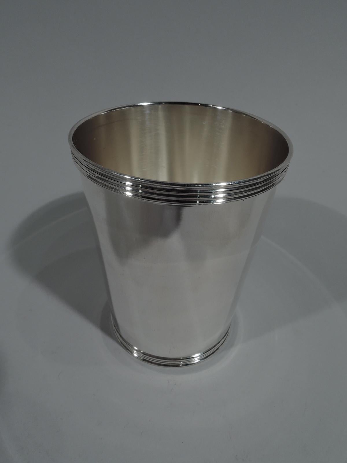 Modern Set of 10 American Sterling Silver Mint Julep Cups by Manchester