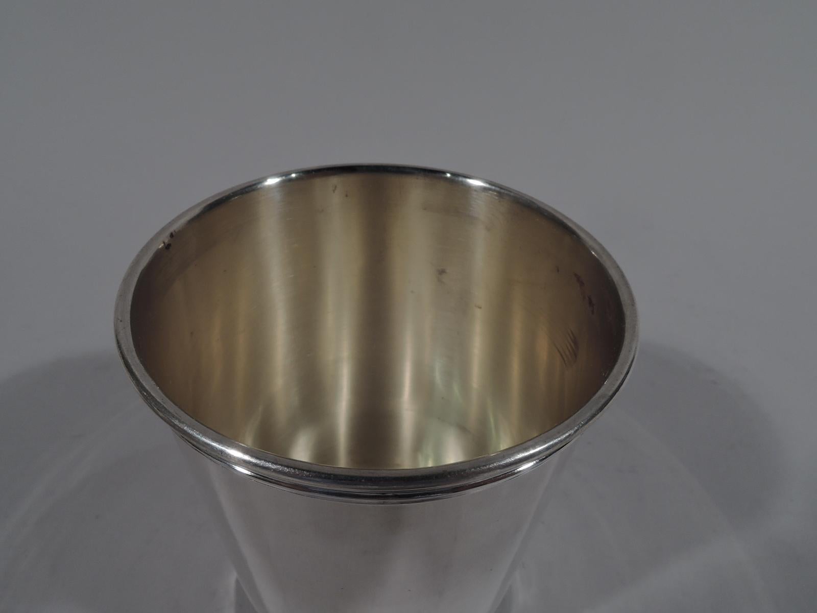 Modern Set of 10 American Sterling Silver Mint Julep Cups by Manchester