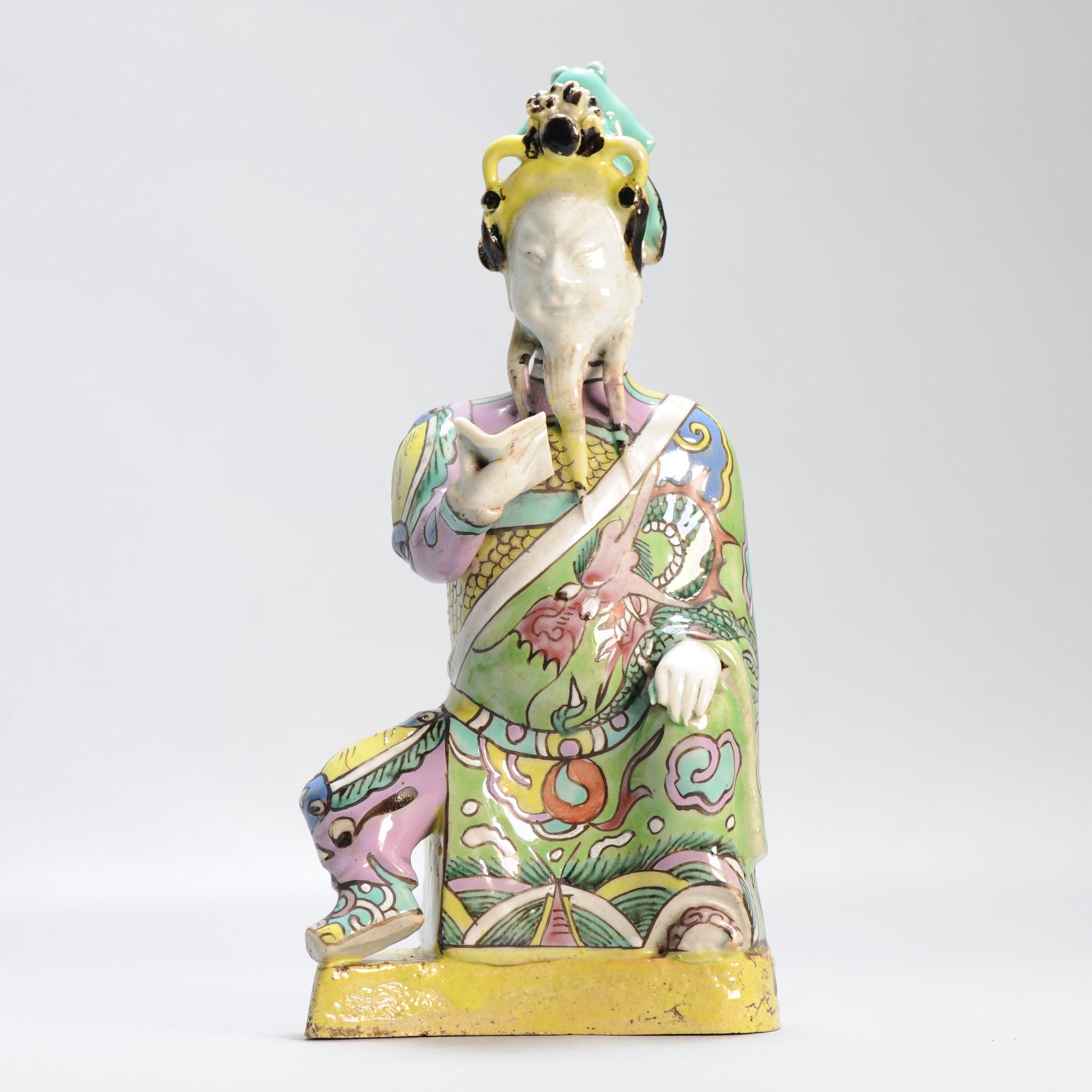 Set di 10 antiche statue di immortali in porcellana cinese Qianlong del XVIII secolo C.C. in vendita 3