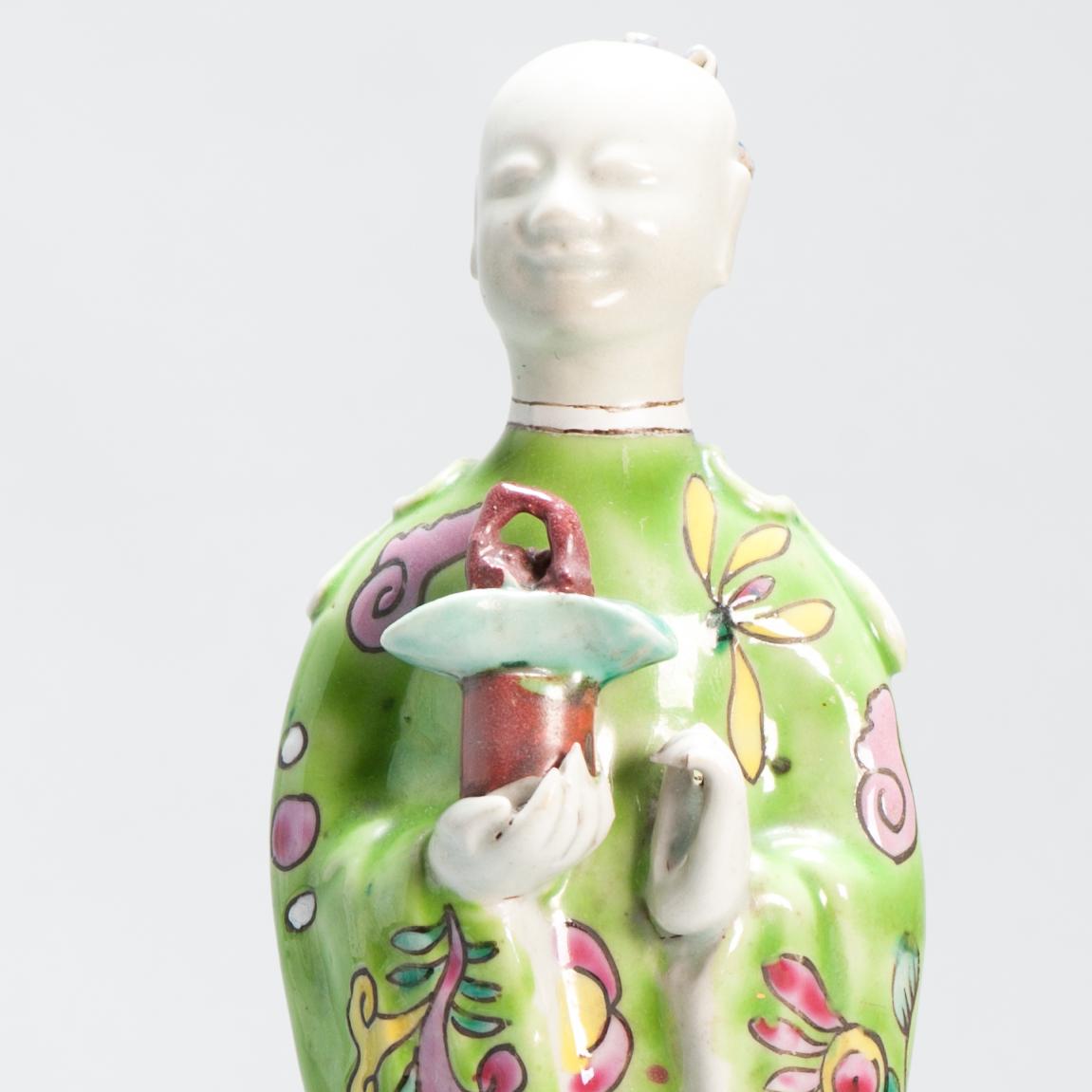 Set di 10 antiche statue di immortali in porcellana cinese Qianlong del XVIII secolo C.C. in vendita 6