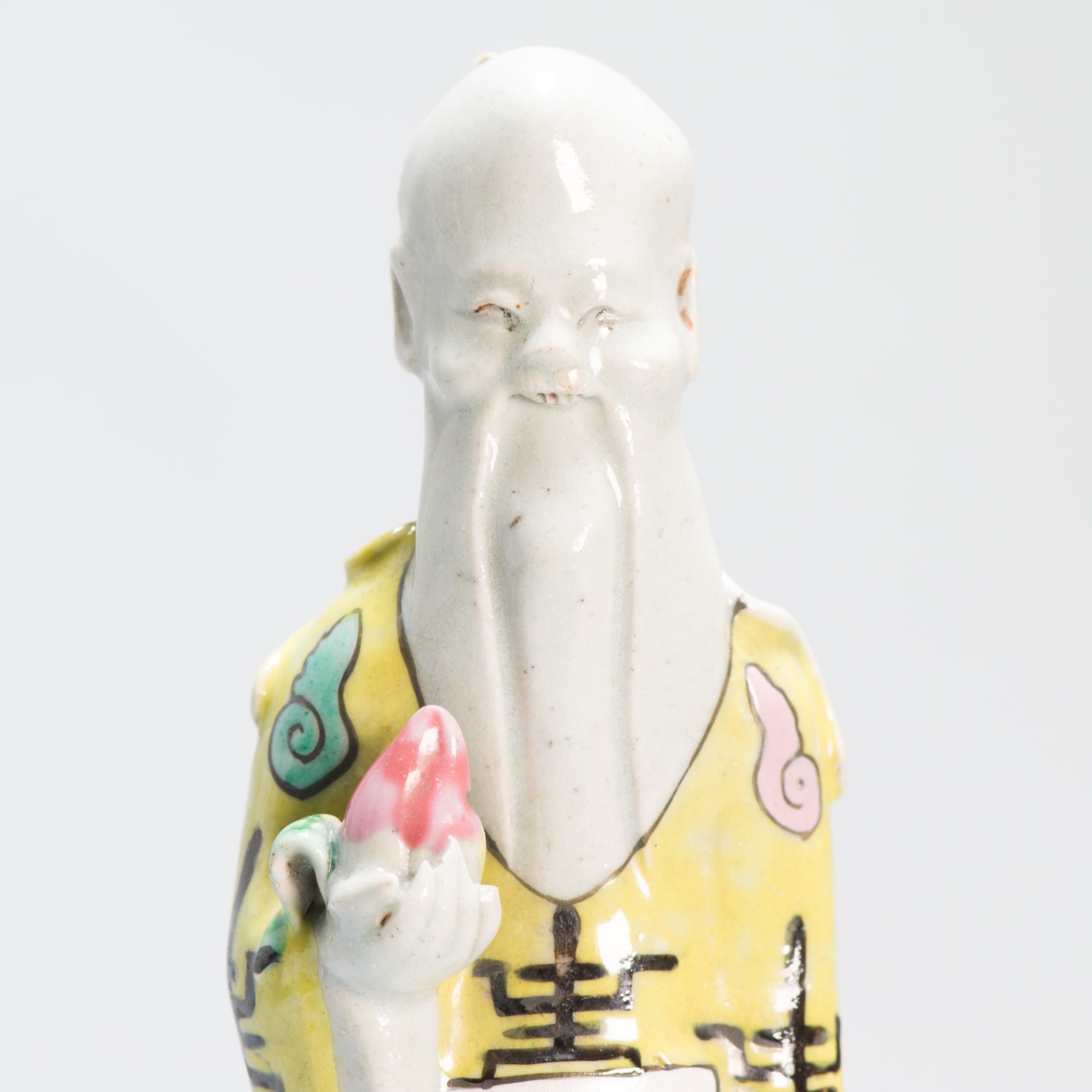 Set di 10 antiche statue di immortali in porcellana cinese Qianlong del XVIII secolo C.C. in vendita 8