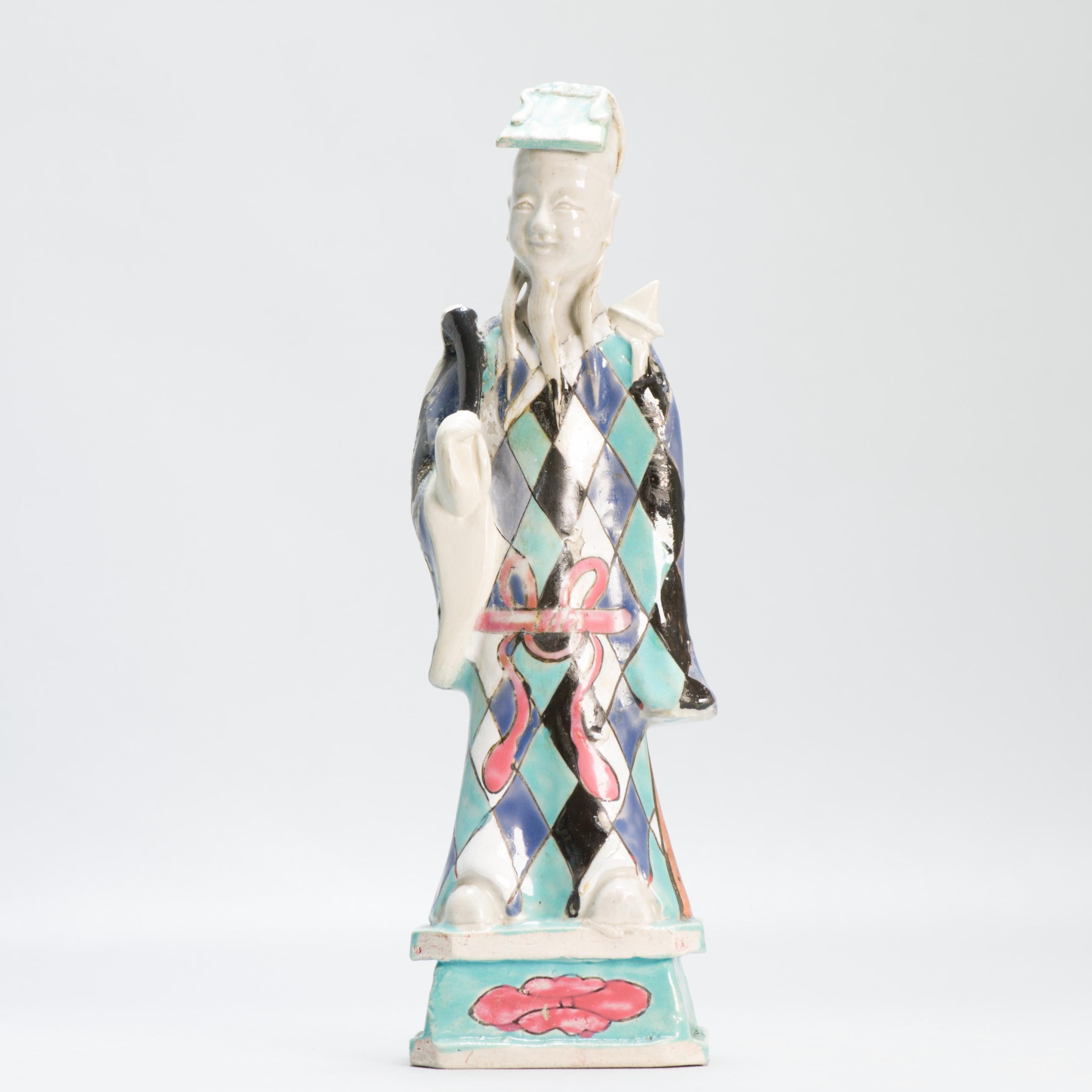 Set di 10 antiche statue di immortali in porcellana cinese Qianlong del XVIII secolo C.C. in vendita 13