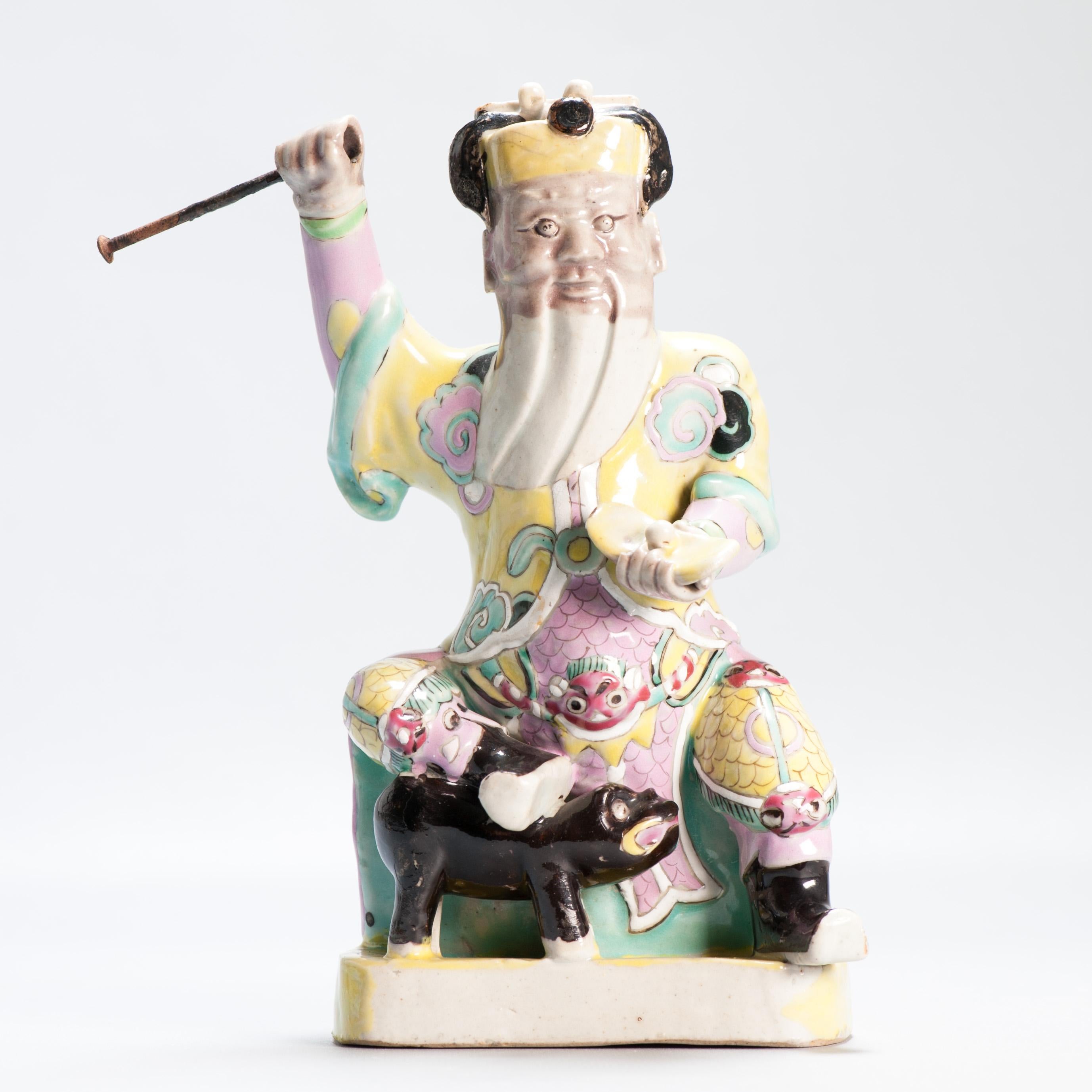 Set di 10 antiche statue di immortali in porcellana cinese Qianlong del XVIII secolo C.C. in vendita 1