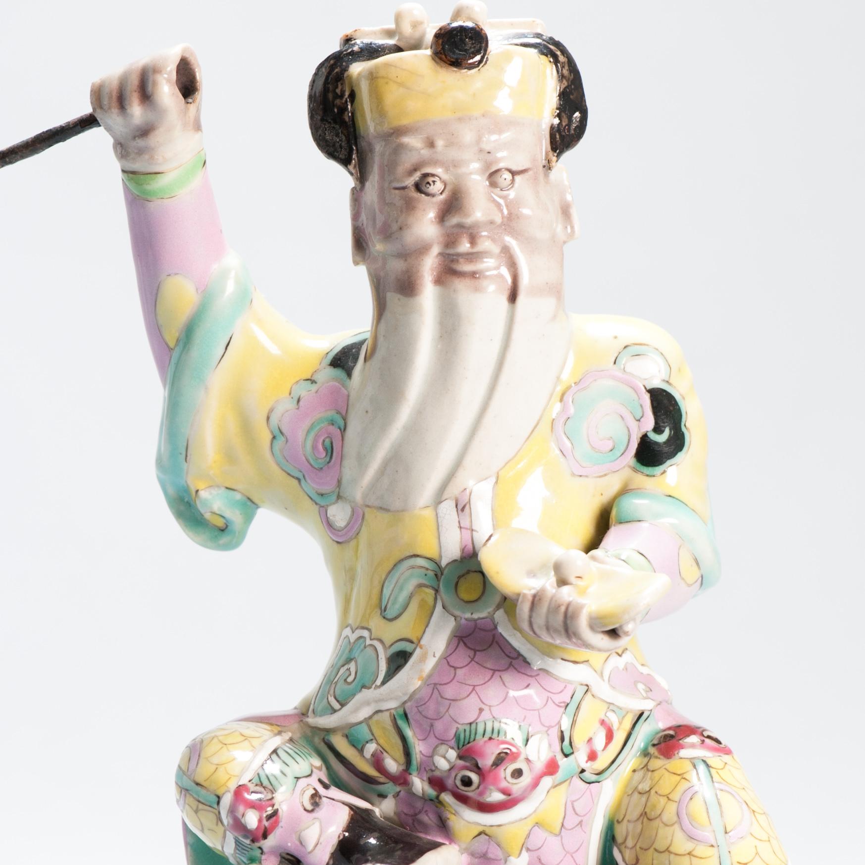 Set di 10 antiche statue di immortali in porcellana cinese Qianlong del XVIII secolo C.C. in vendita 2