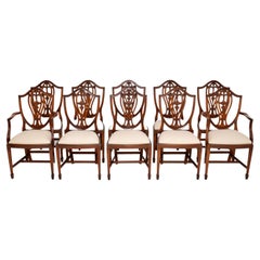 Set of 10 Antique Adam Style Dining Chairs