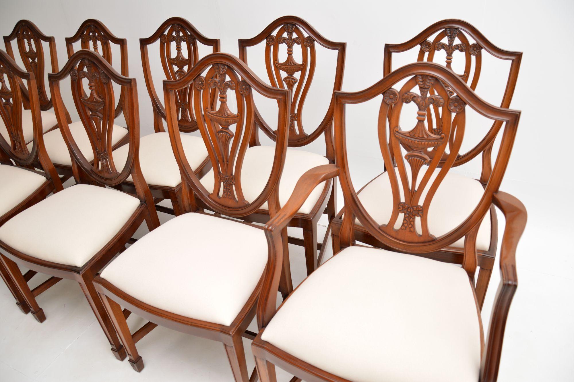 Set of 10 Antique Adam Style Dining Chairs 4