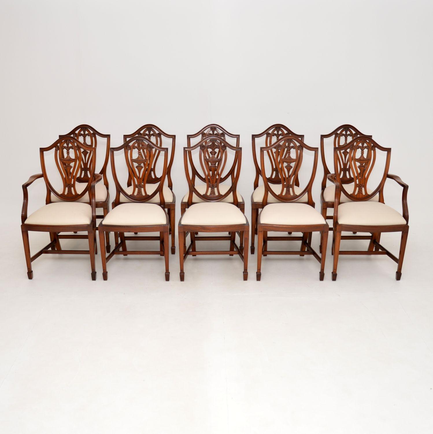 Set of 10 Antique Adam Style Dining Chairs 7