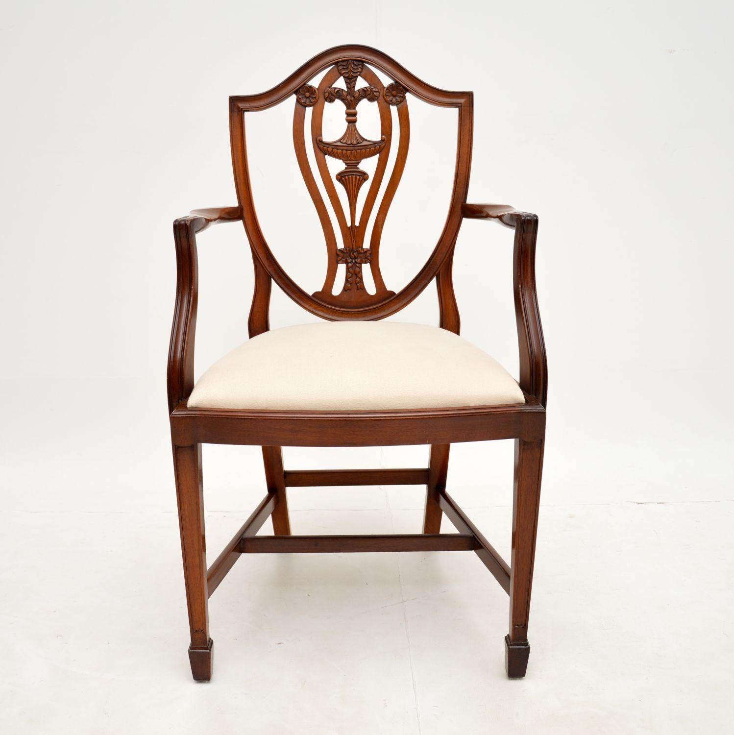 Carved Set of 10 Antique Adam Style Dining Chairs