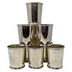 Set of 10 Antique American Sterling Silver Mint Julep Cups, Circa 1930's-1940's.