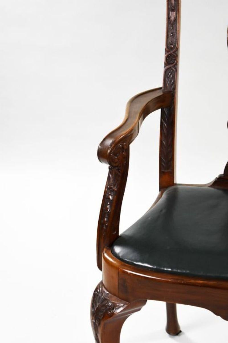 Set of 10 Antique Carved Mahogany Dining Chairs For Sale at 1stDibs