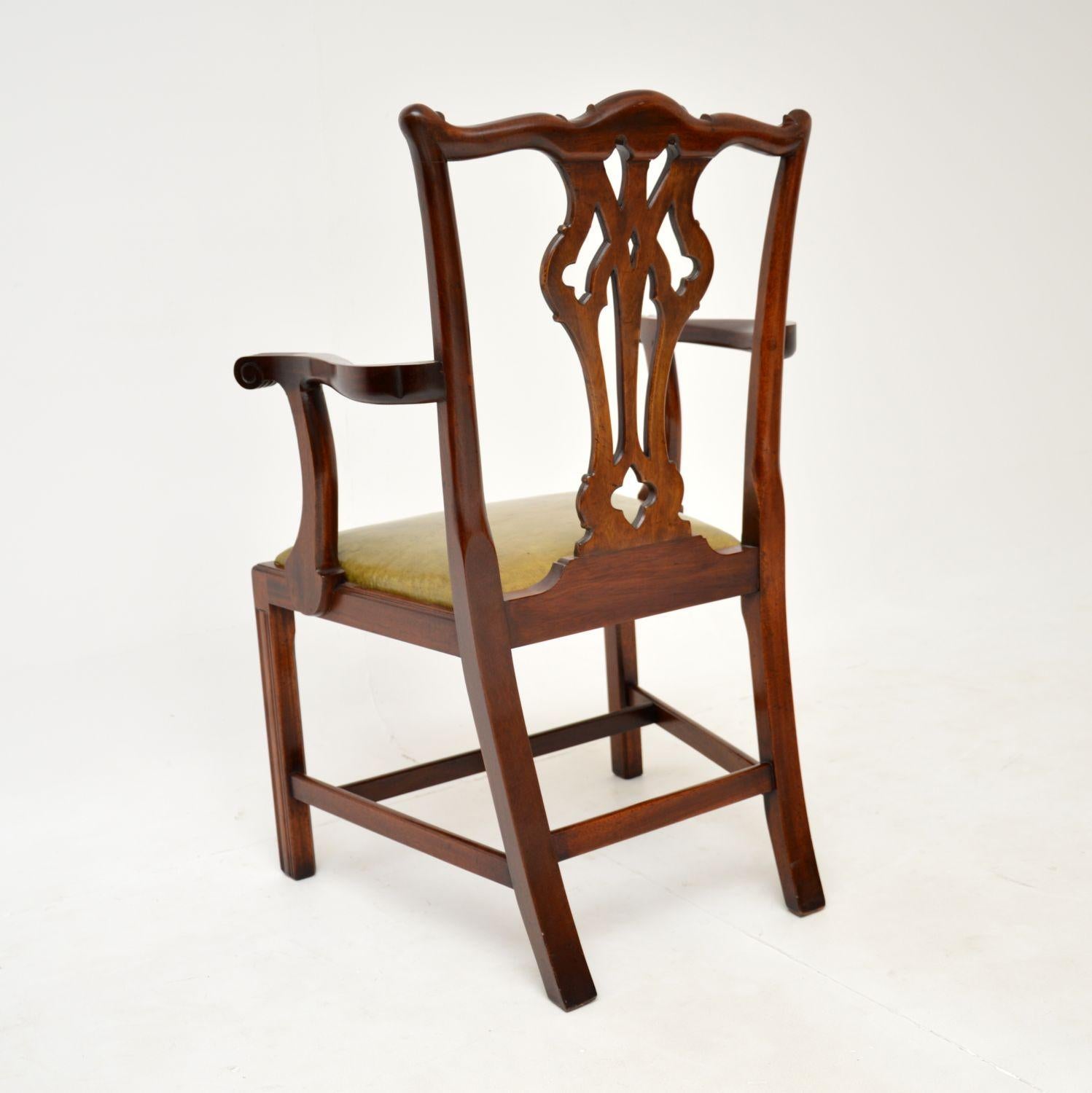Set of 10 Antique Chippendale Carver Dining Chairs For Sale 4