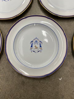 Set of 10, Antique Copeland Spode Armorial Dinner Plates C. 1950