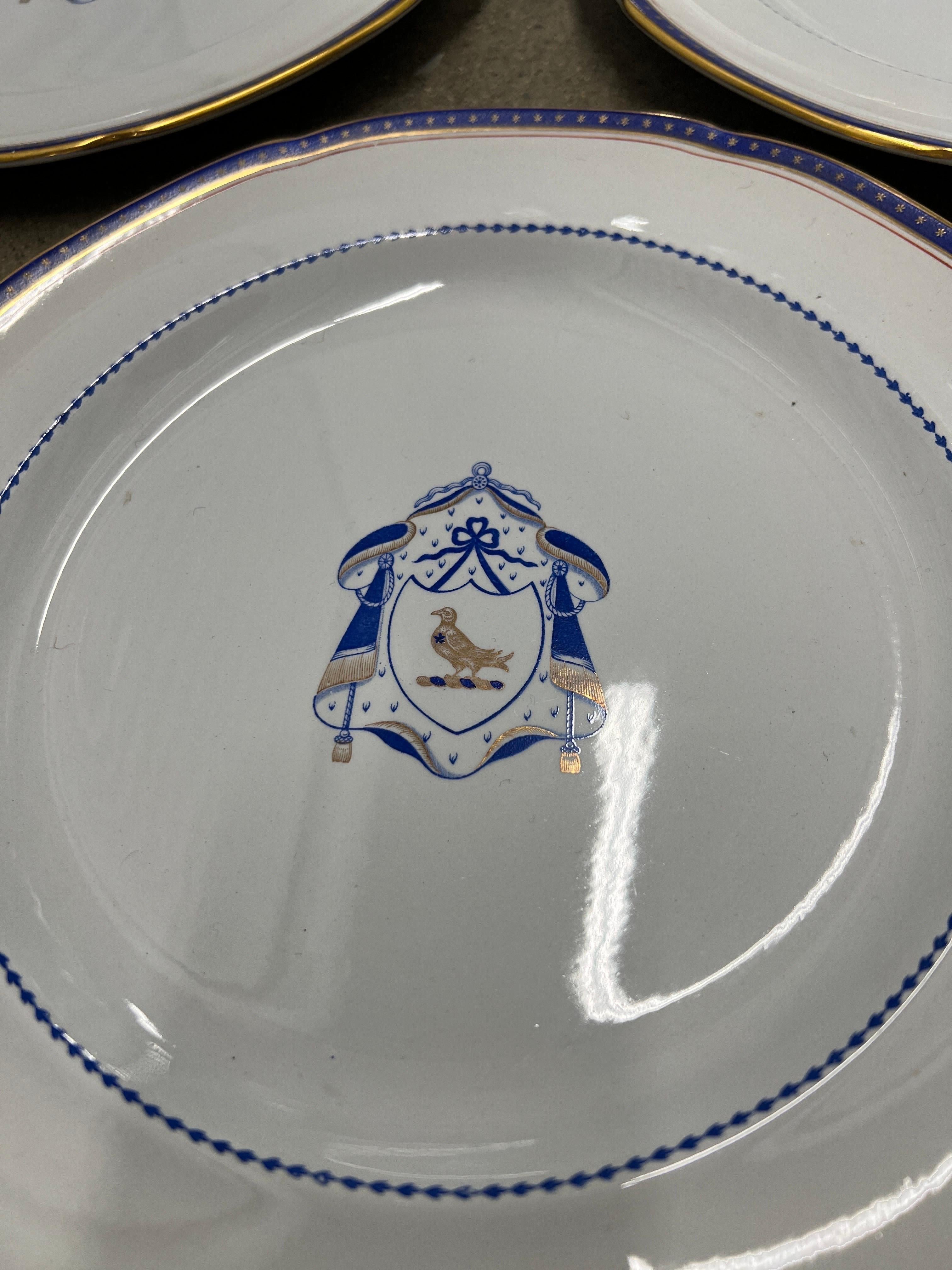 20th Century Set of 10, Antique Copeland Spode Armorial Dinner Plates C. 1950 For Sale