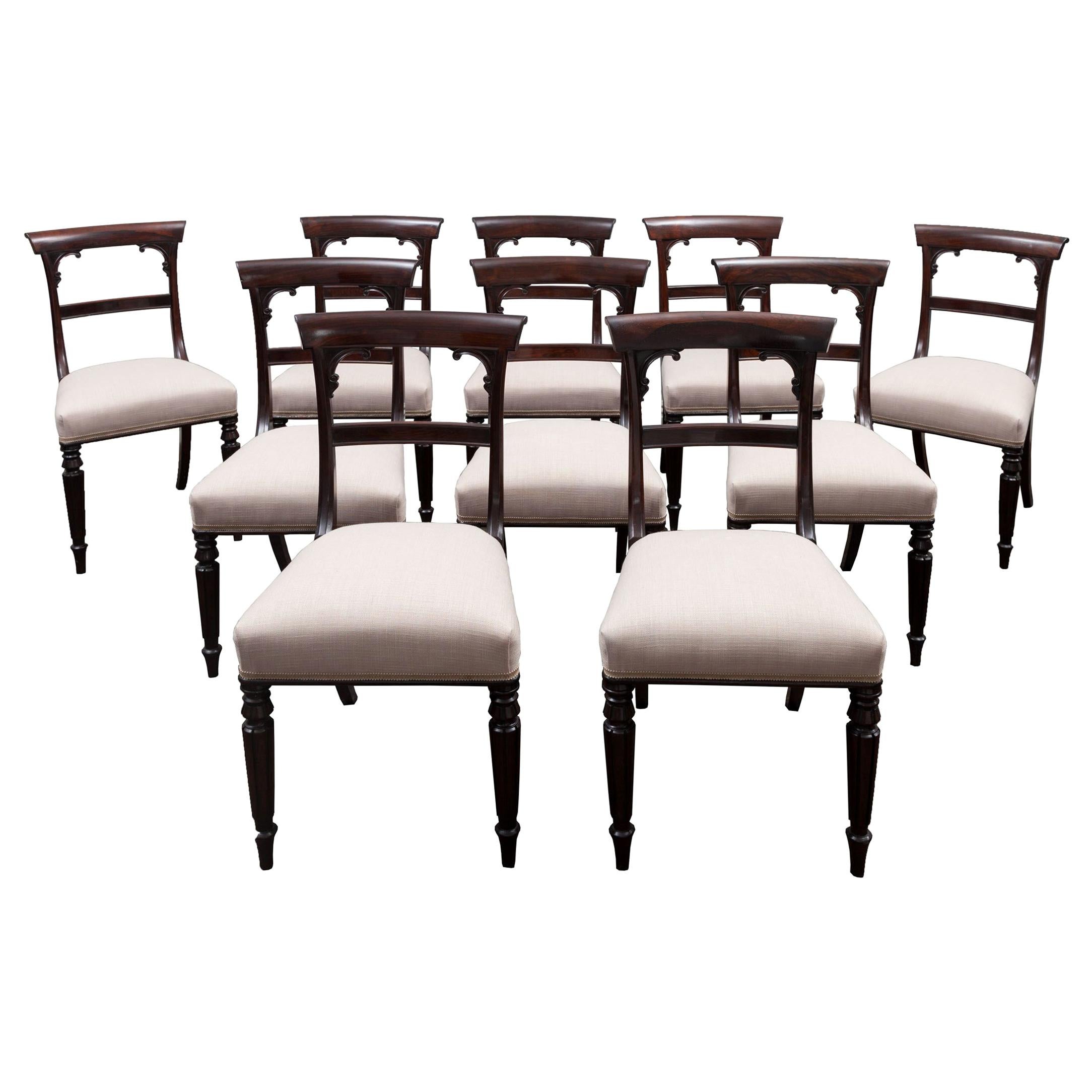Set of 10 Antique Dining Chairs