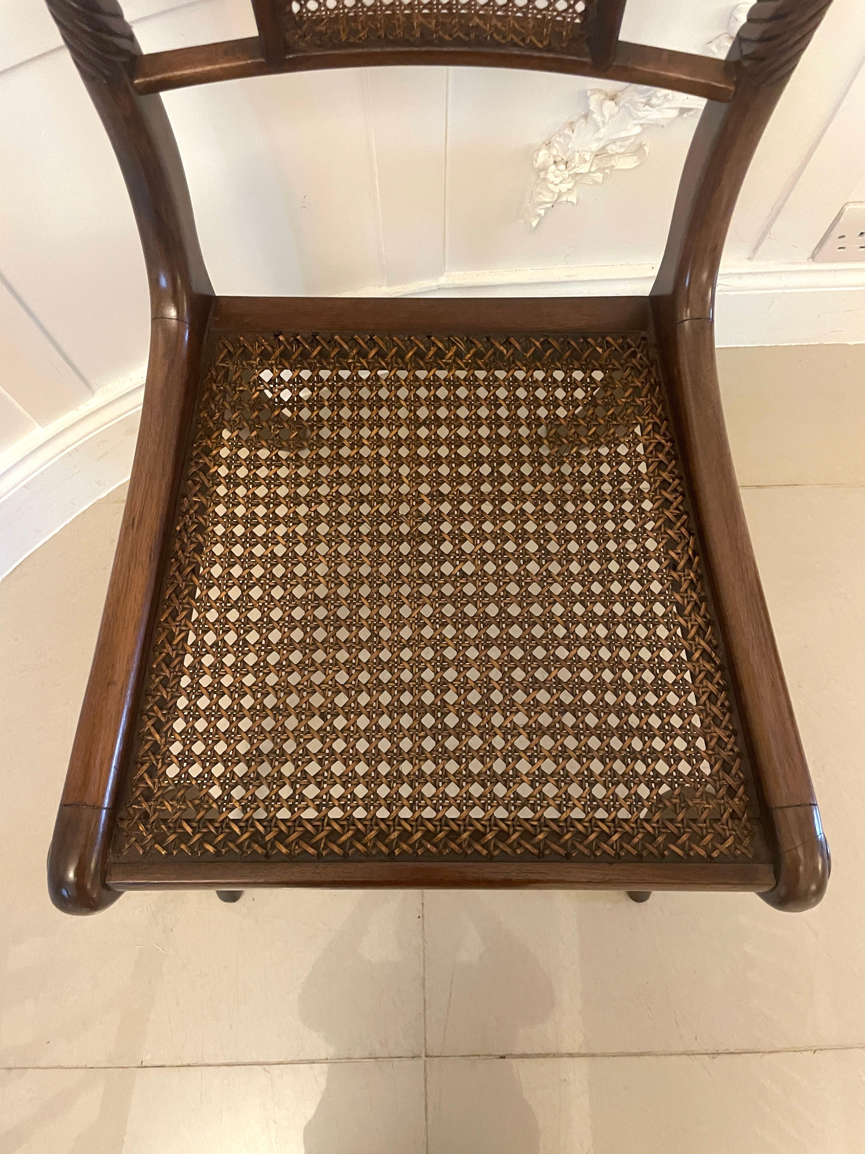 Set of 10 Antique Edwardian Quality Mahogany and Cane Dining Chairs 6