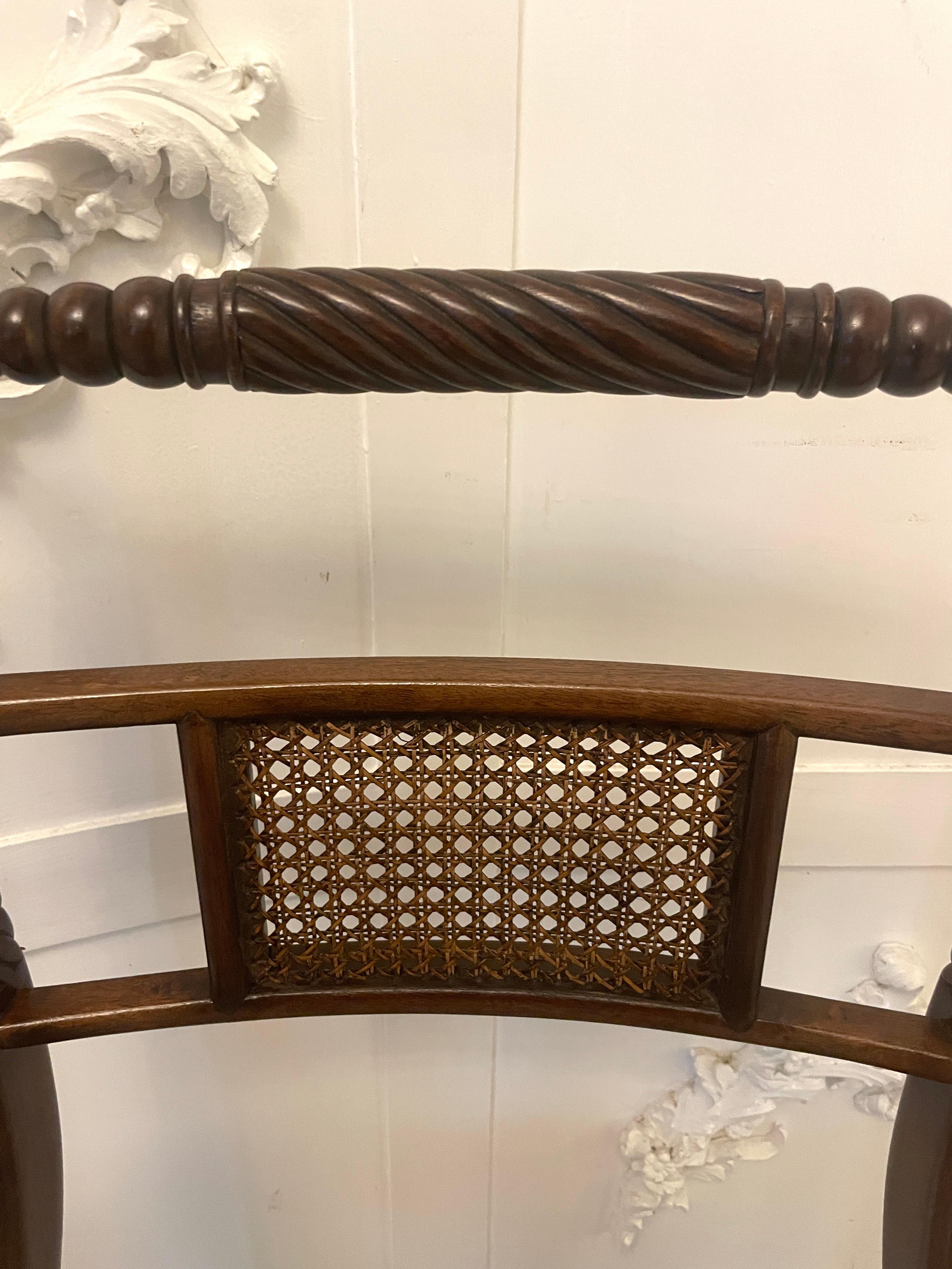 Set of 10 Antique Edwardian Quality Mahogany and Cane Dining Chairs 7