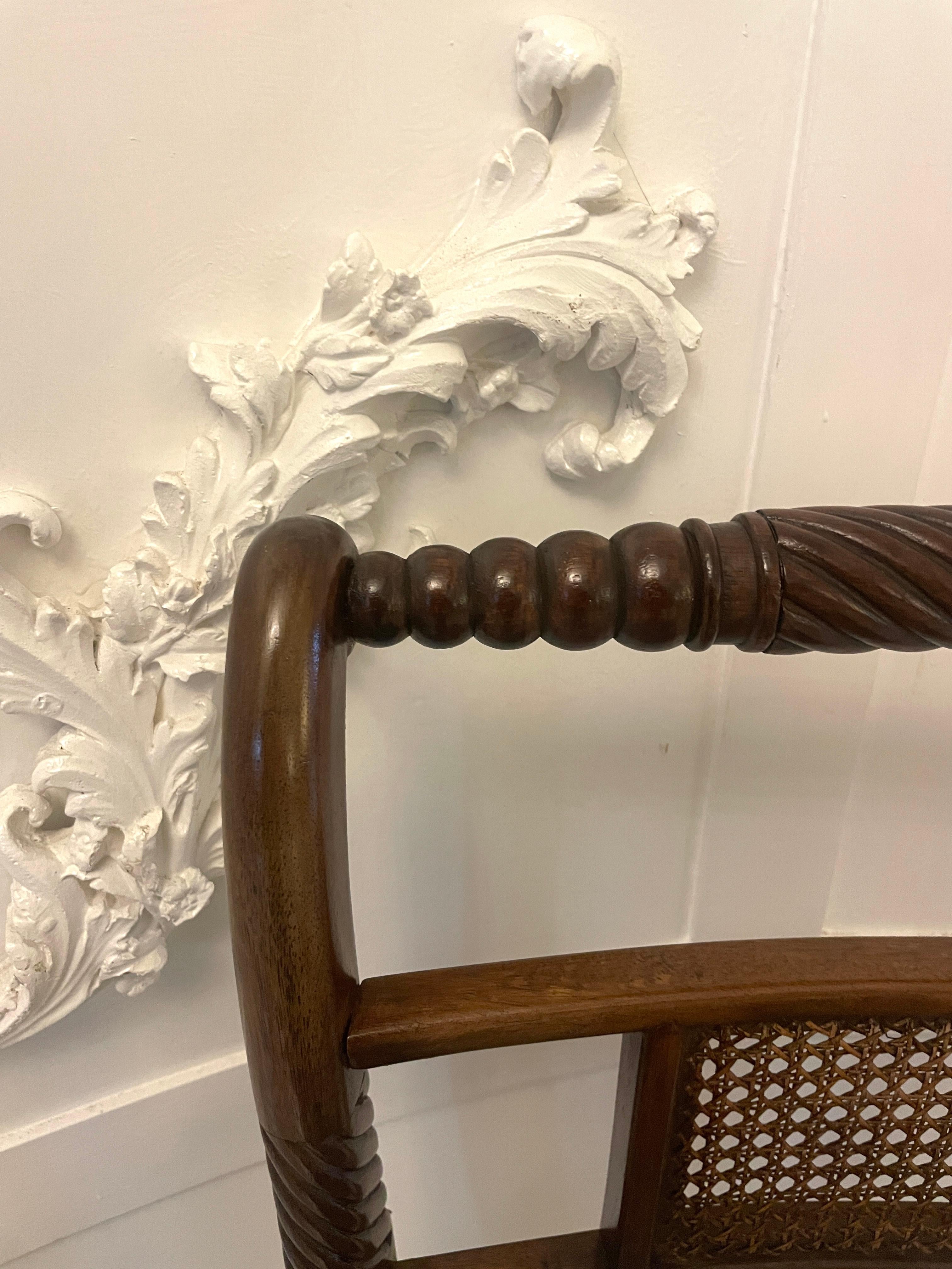 Set of 10 Antique Edwardian Quality Mahogany and Cane Dining Chairs 8
