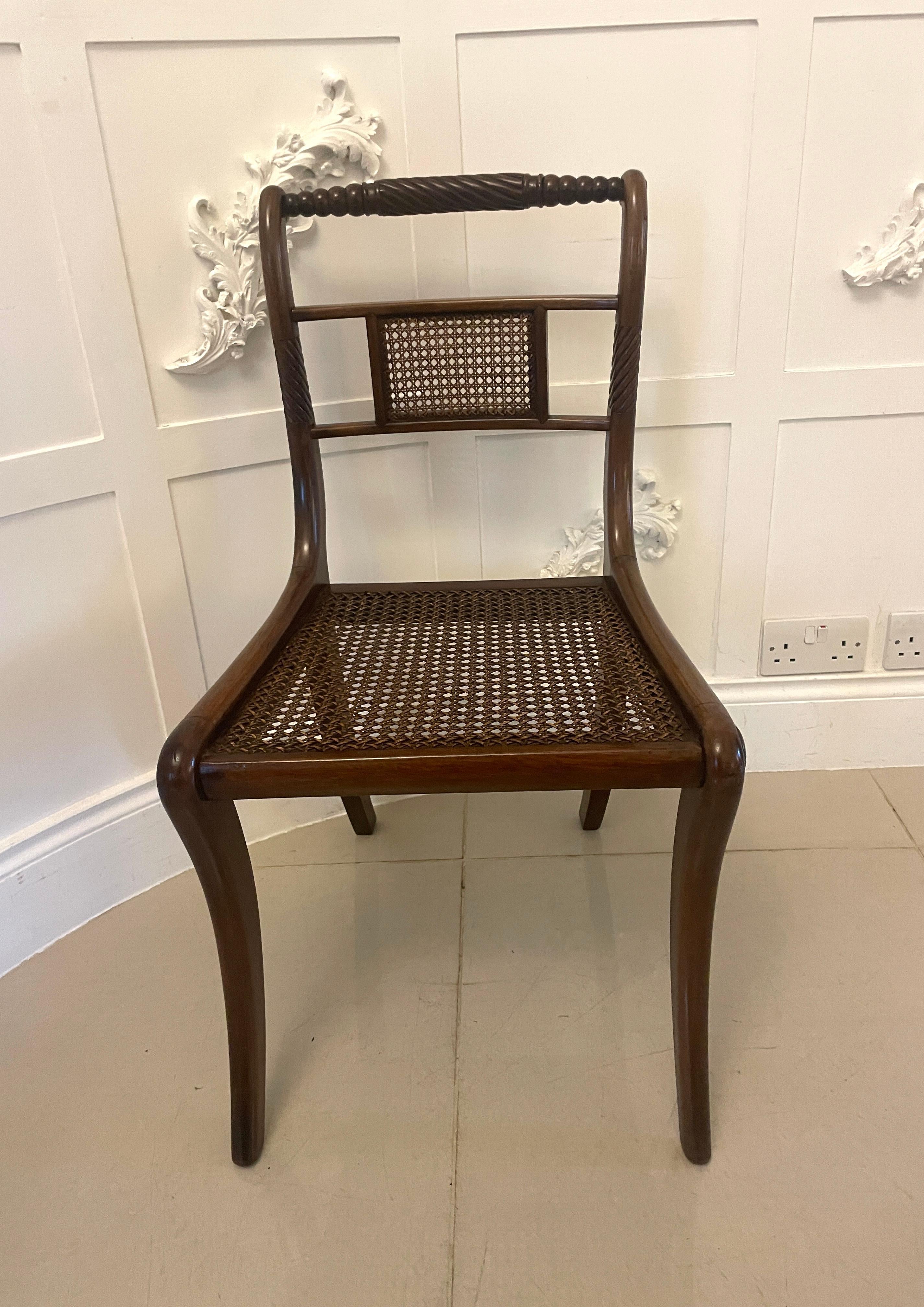 Set of 10 Antique Edwardian Quality Mahogany and Cane Dining Chairs 9