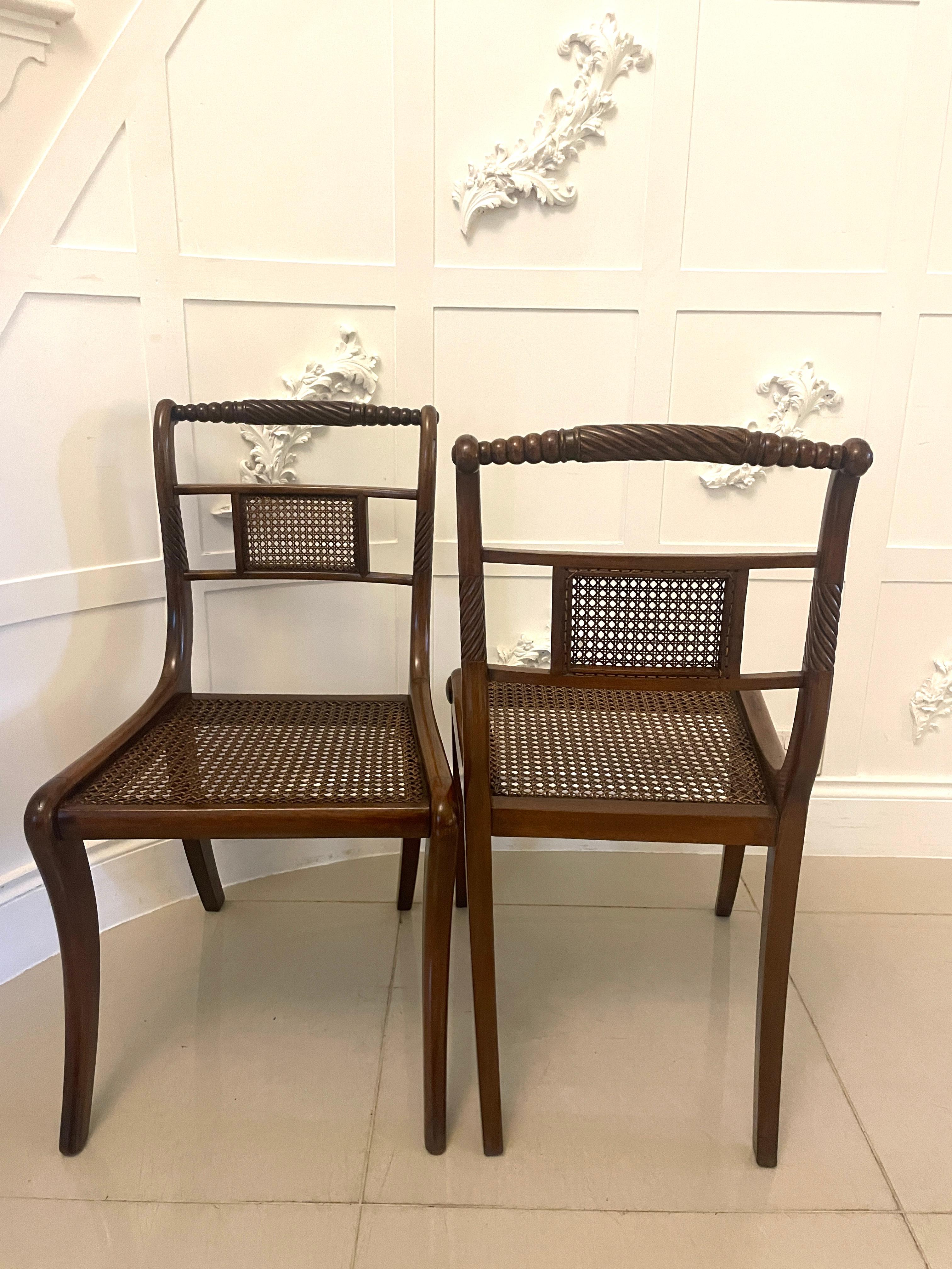 Set of 10 Antique Edwardian Quality Mahogany and Cane Dining Chairs 10