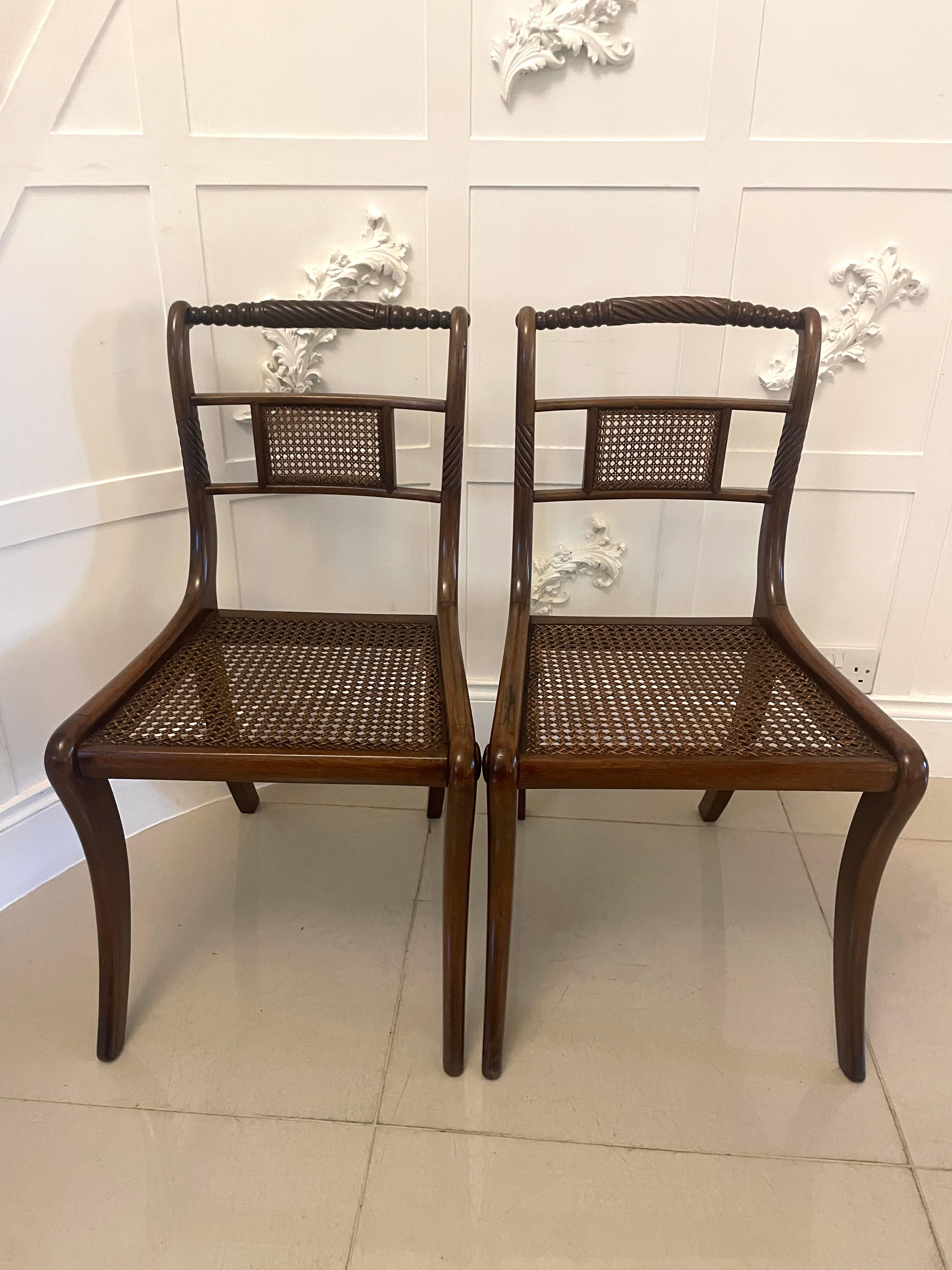 Set of 10 Antique Edwardian Quality Mahogany and Cane Dining Chairs 11