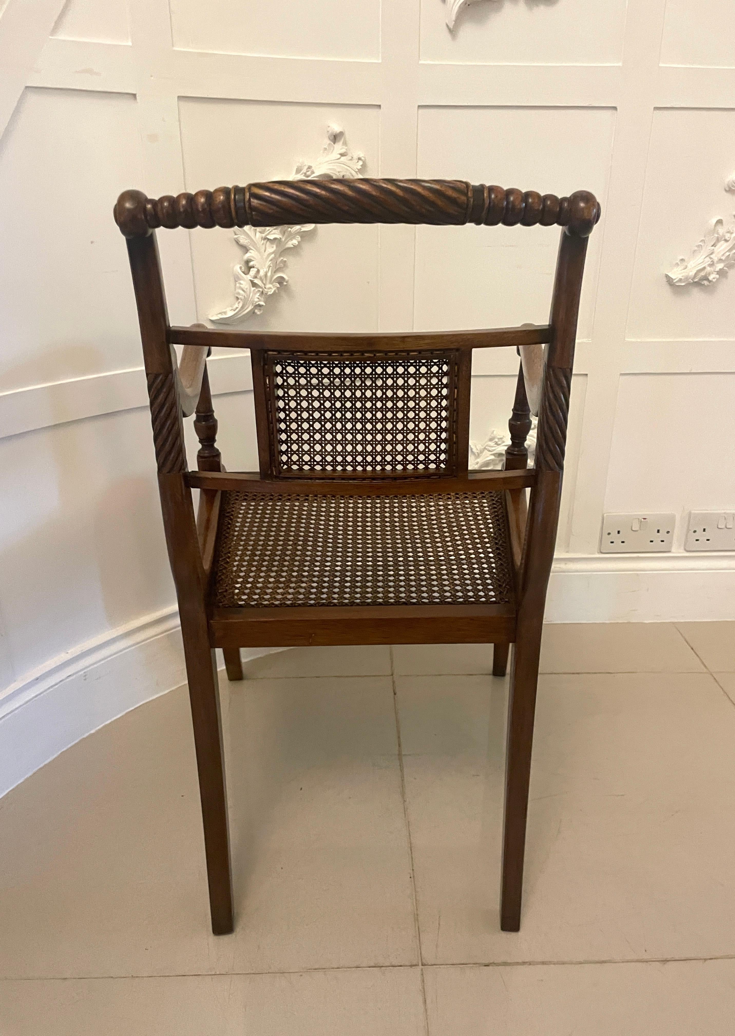 Set of 10 Antique Edwardian Quality Mahogany and Cane Dining Chairs 2