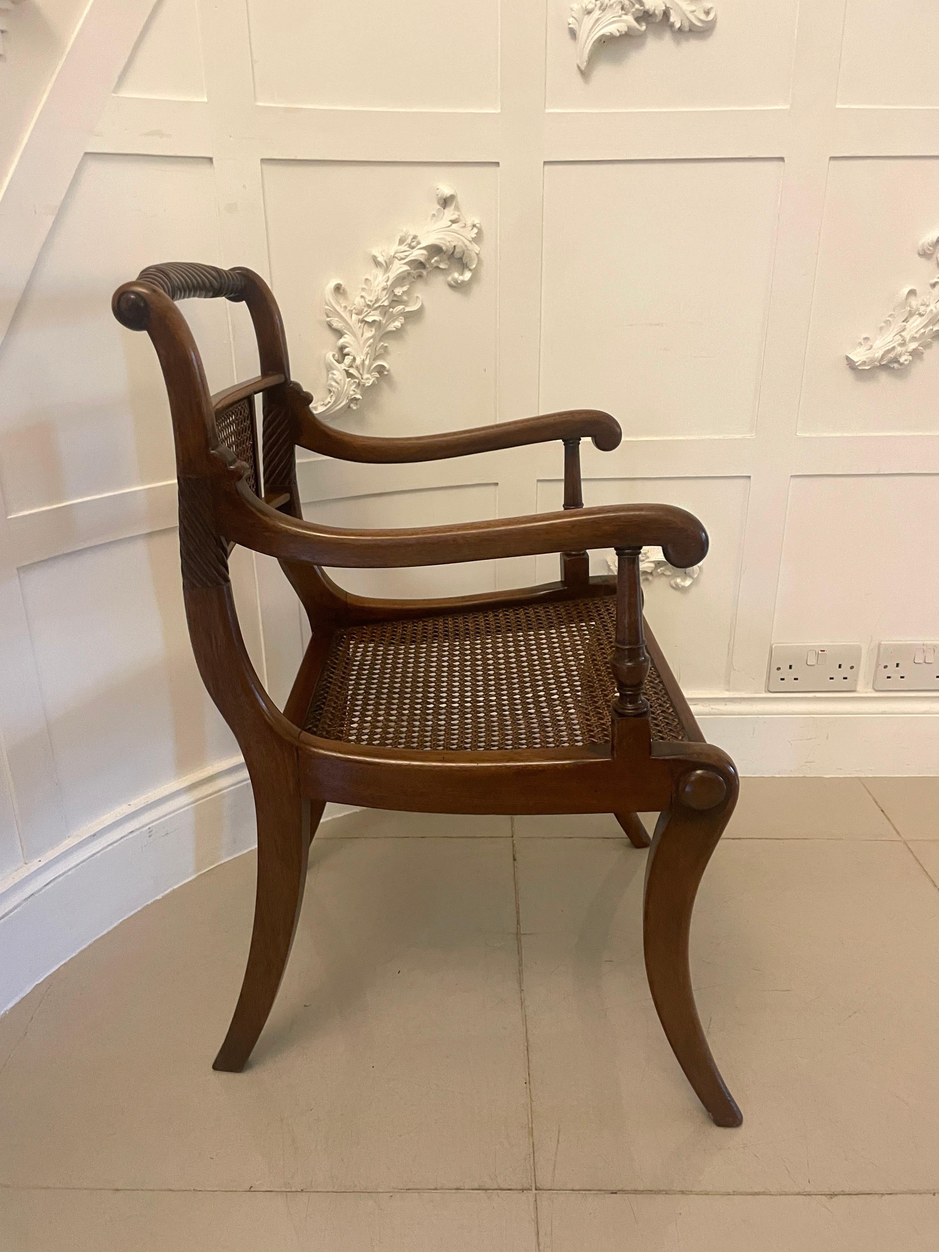 Set of 10 Antique Edwardian Quality Mahogany and Cane Dining Chairs 3