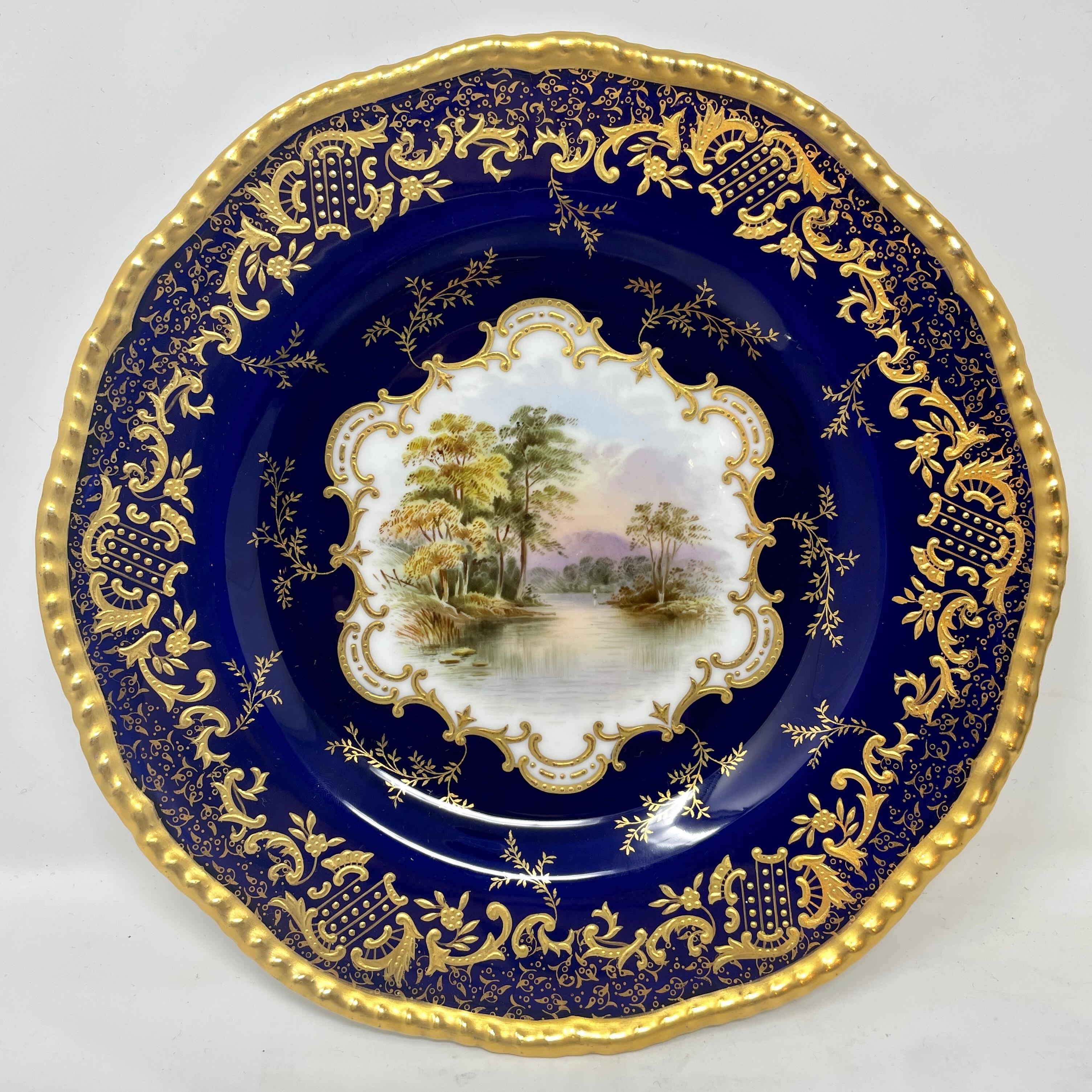 cobalt blue china with gold trim
