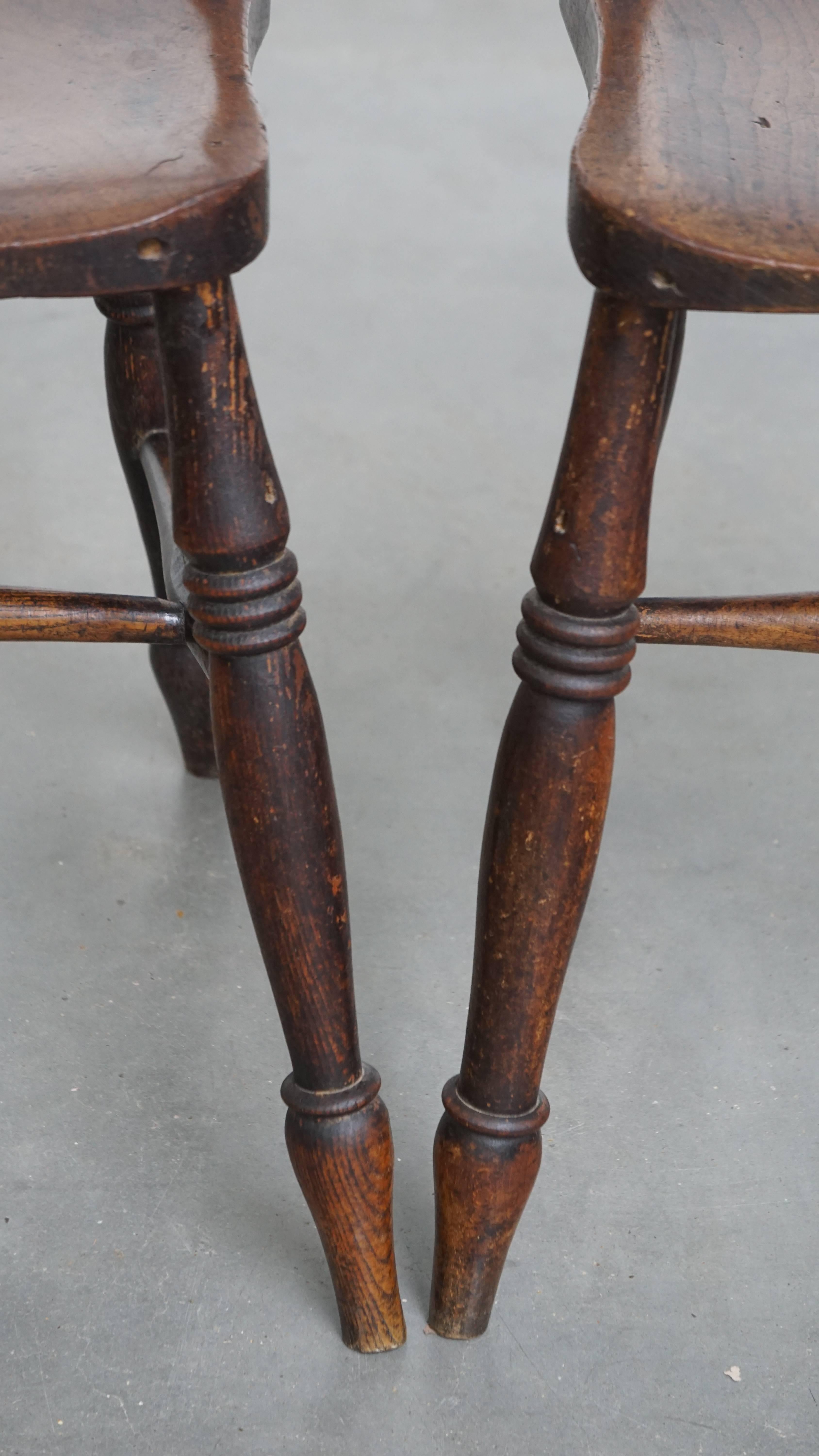 Set of 10 Antique English Oxford Dining / Kitchen Chairs For Sale 3