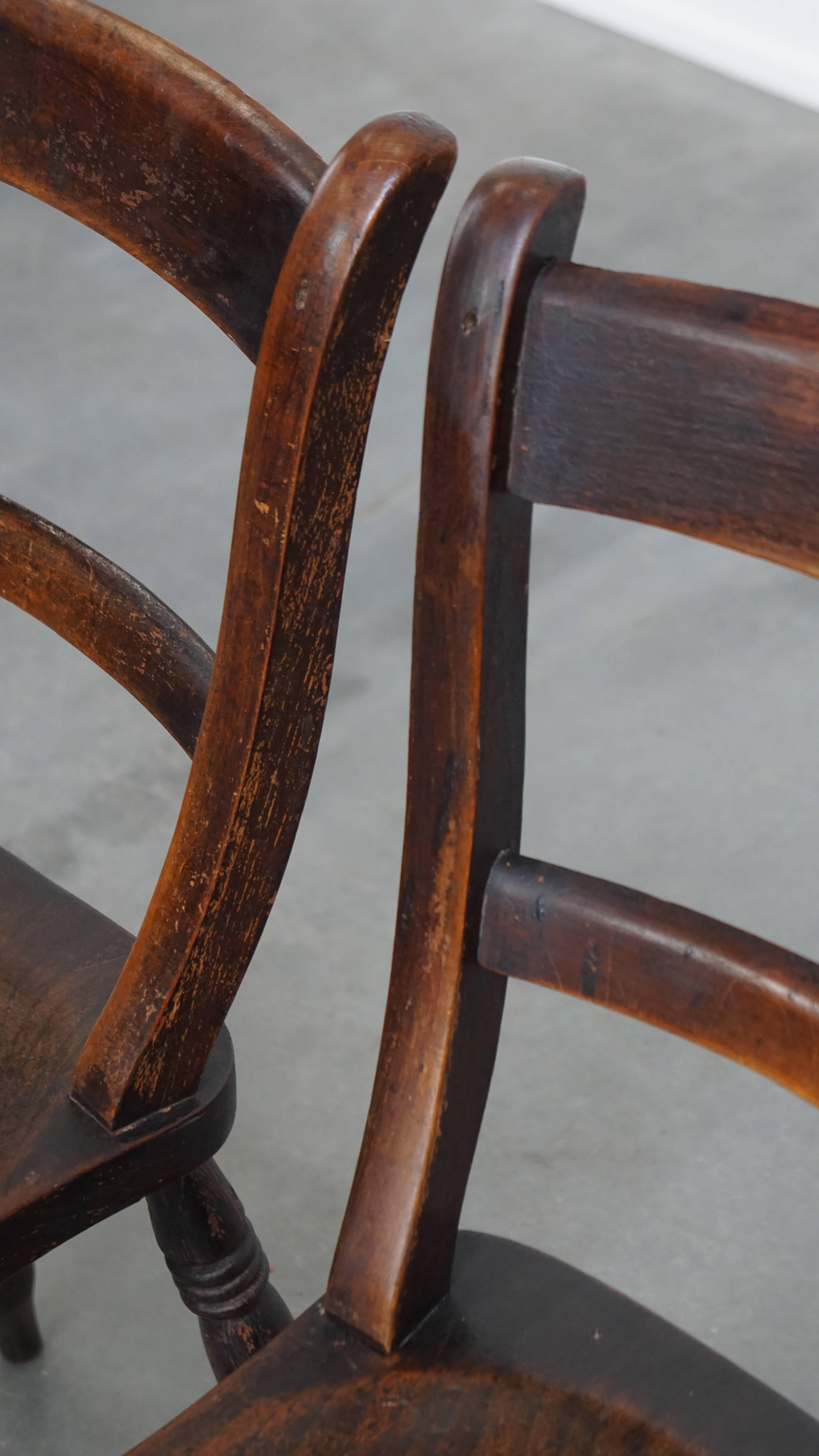Set of 10 Antique English Oxford Dining / Kitchen Chairs For Sale 6
