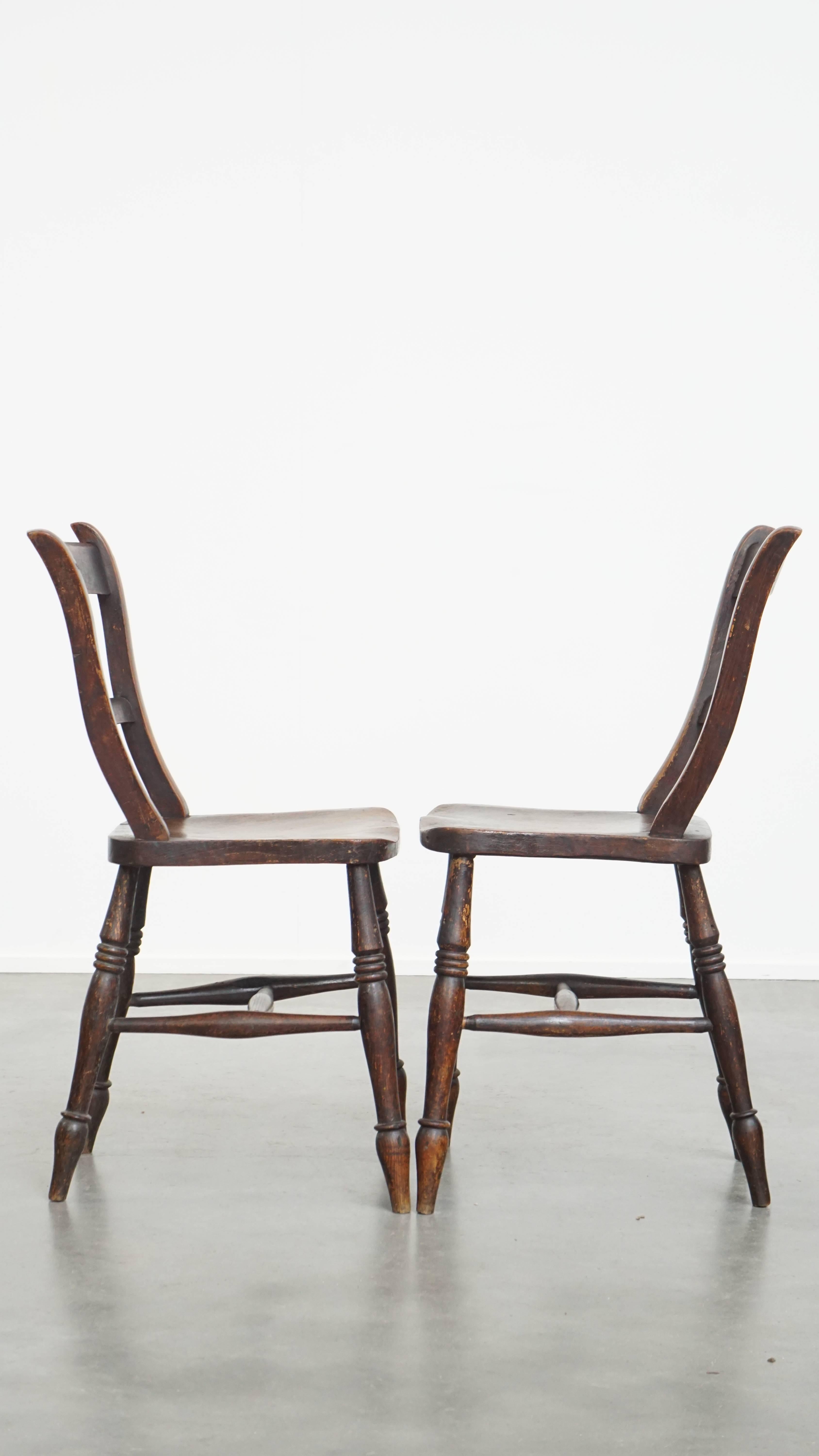 Classical Roman Set of 10 Antique English Oxford Dining / Kitchen Chairs For Sale