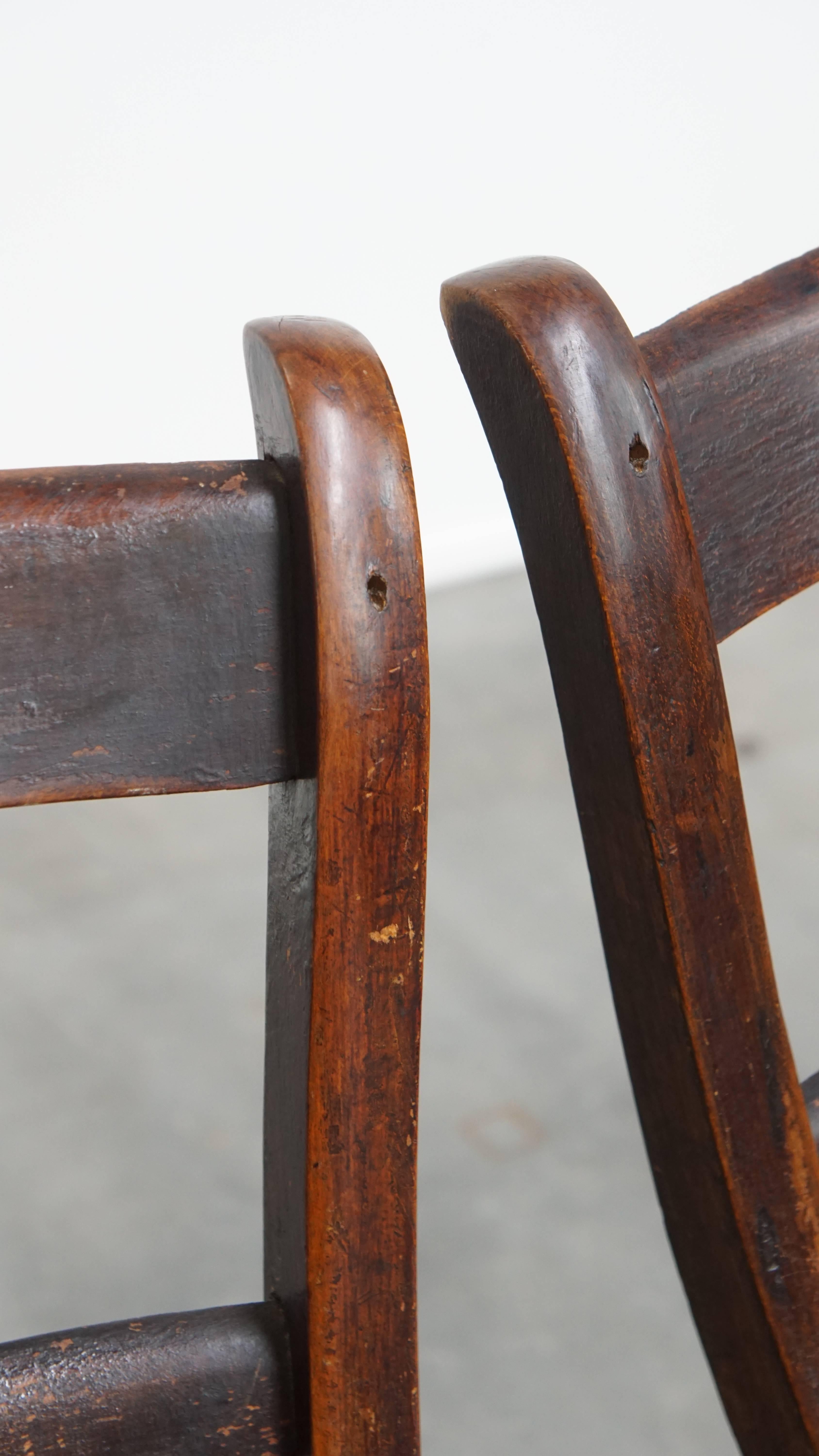 Set of 10 Antique English Oxford Dining / Kitchen Chairs For Sale 1