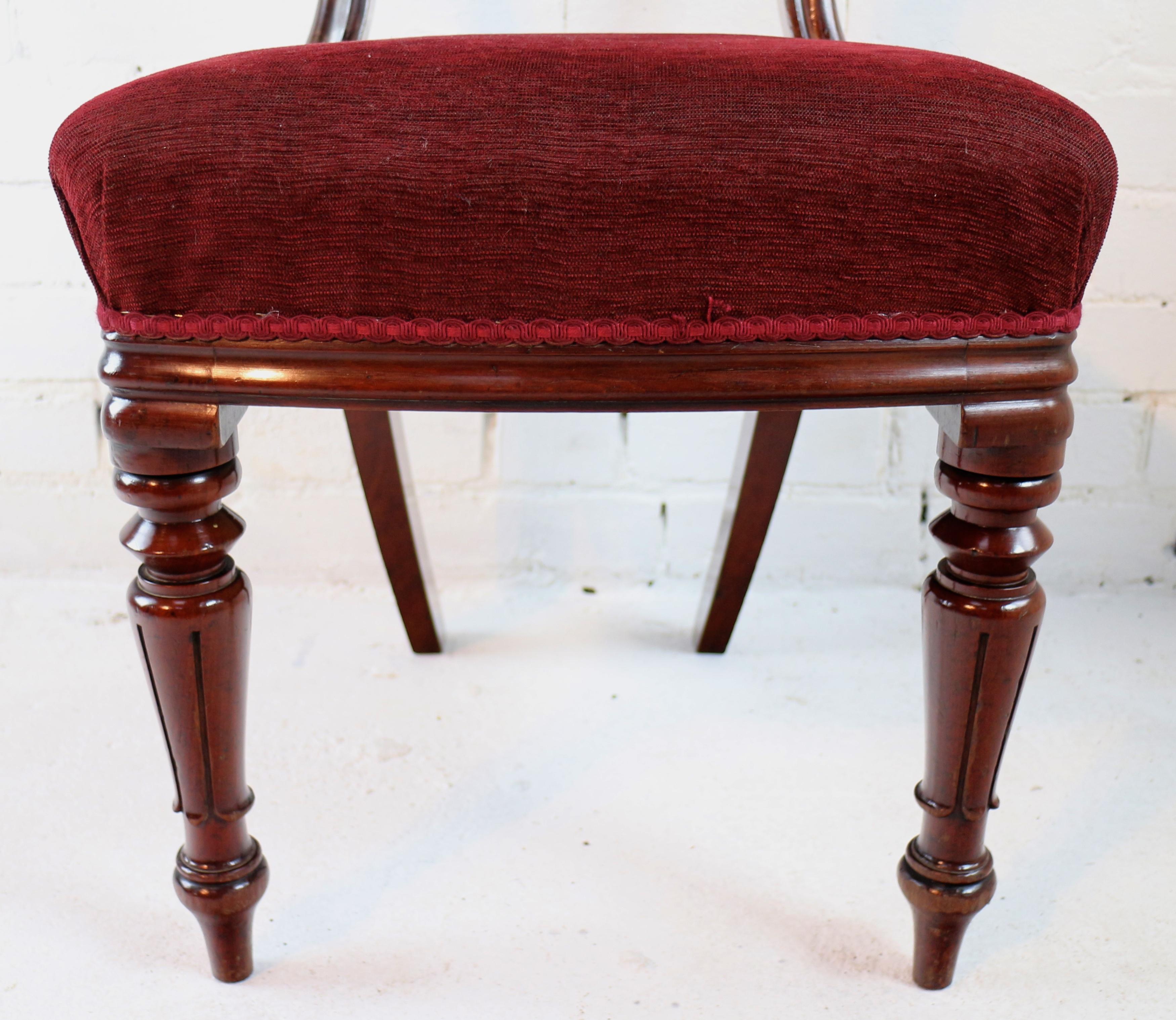 Ensemble de 10 chaises de salle à manger anglaises anciennes William IV en acajou par J Proctor en vente 11