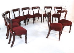 Set di 10 sedie da pranzo antiche in mogano William Williams di J&J Williams