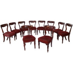 Set of 10 Antique English William IV Mahogany Dining Chairs by J Proctor
