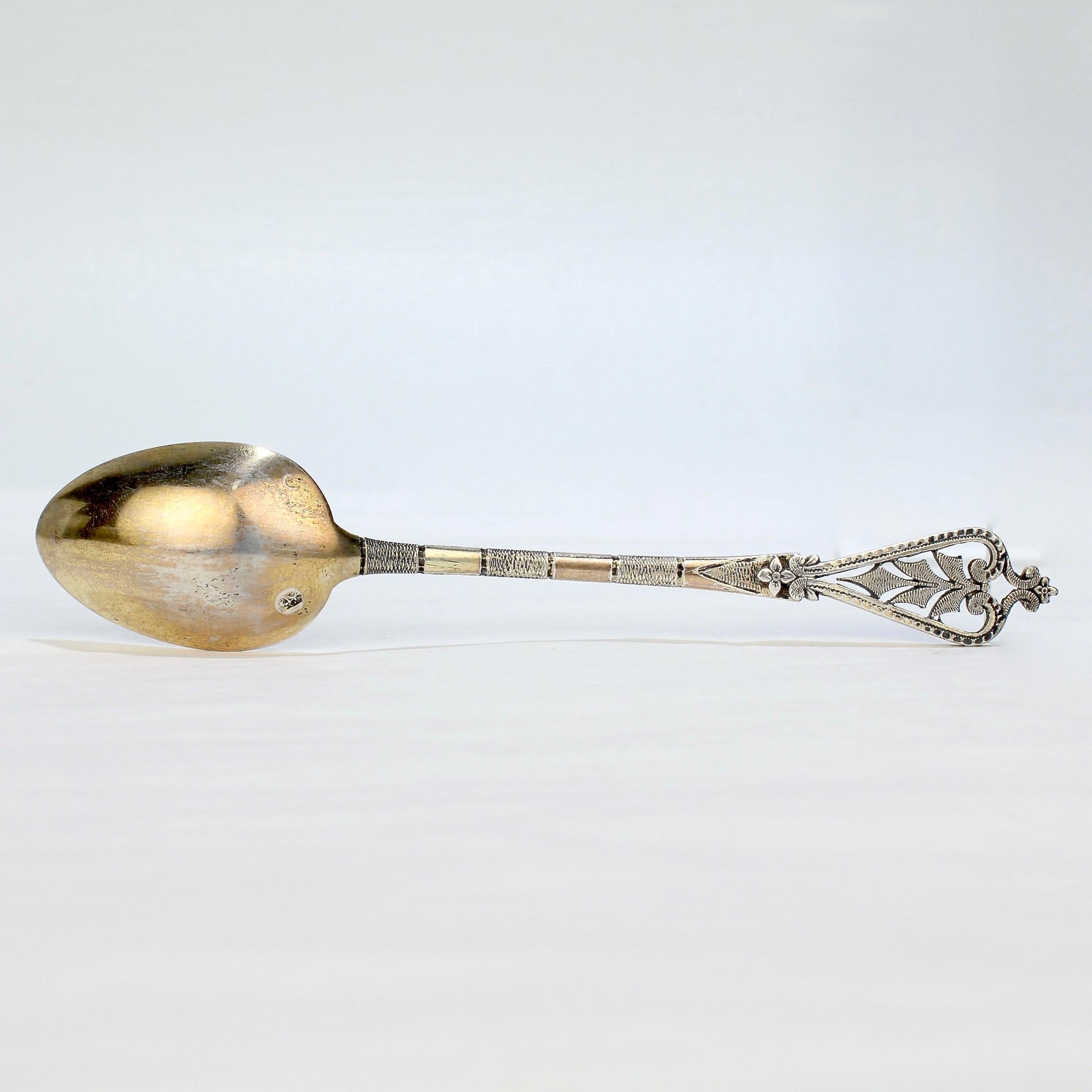 Set of 10 Antique French Gilt Sterling Silver Demitasse Spoons by Boyer-Callot 7