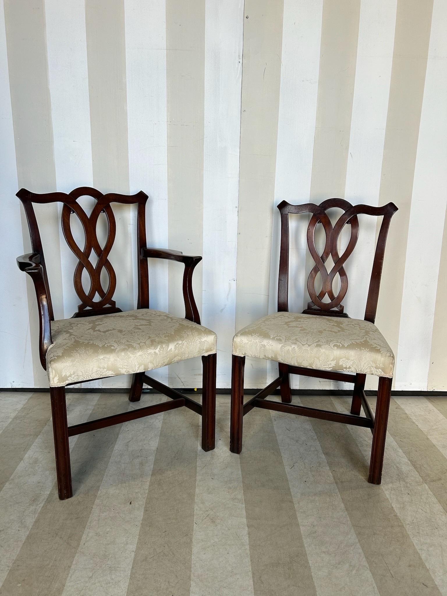 Set di 10 sedie da pranzo antiche in stile georgiano in mogano In condizioni buone in vendita a Richmond, VA