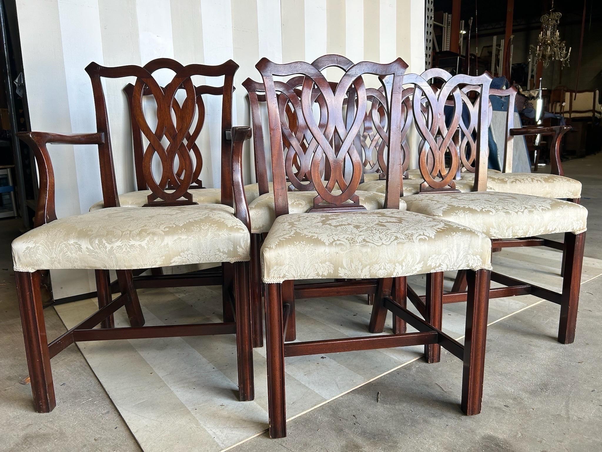 Set di 10 sedie da pranzo antiche in stile georgiano in mogano in vendita 1