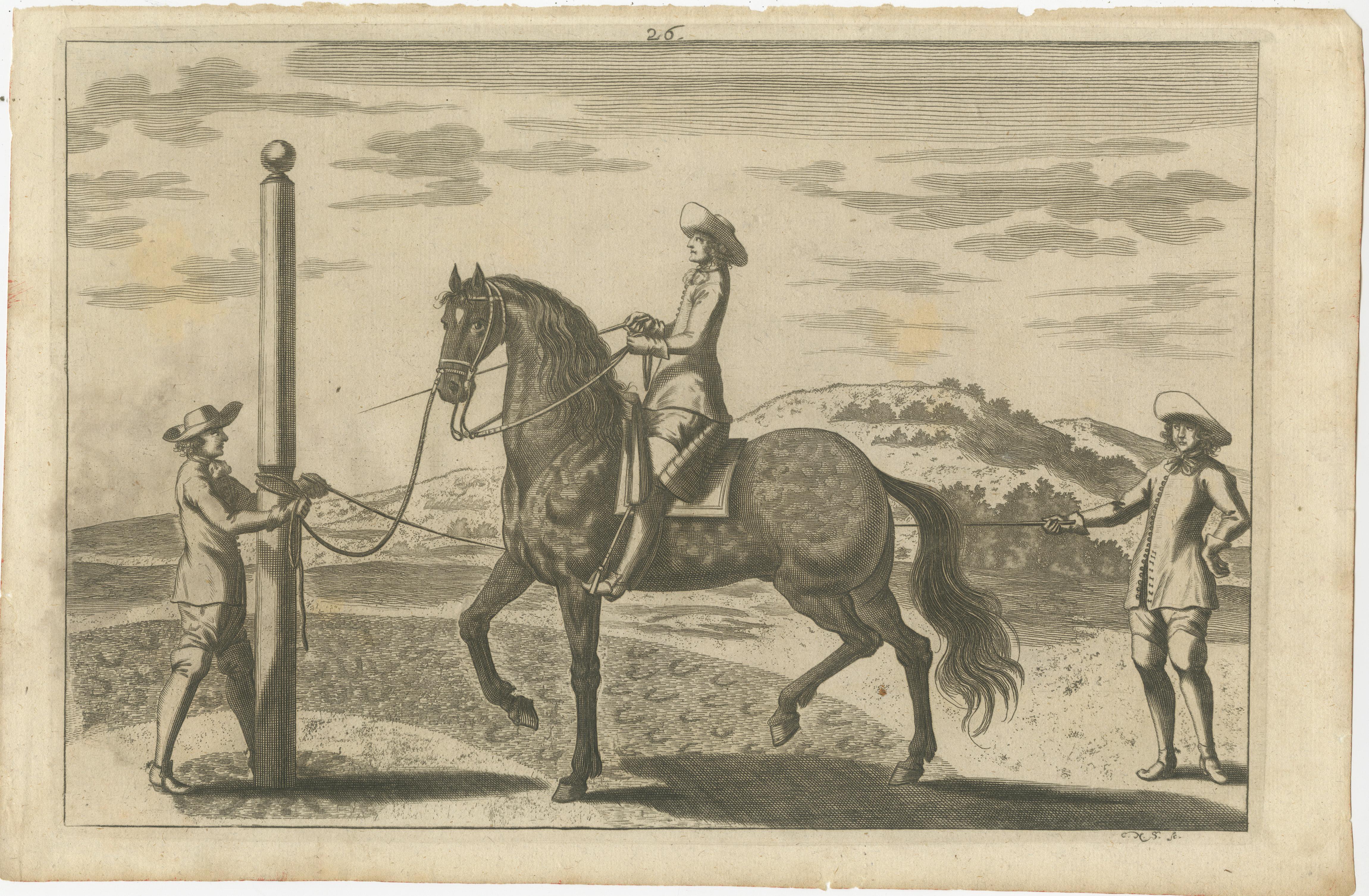 Set di 10 stampe antiche sull'equitazione in vendita 5