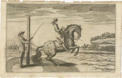 Set di 10 stampe antiche sull'equitazione