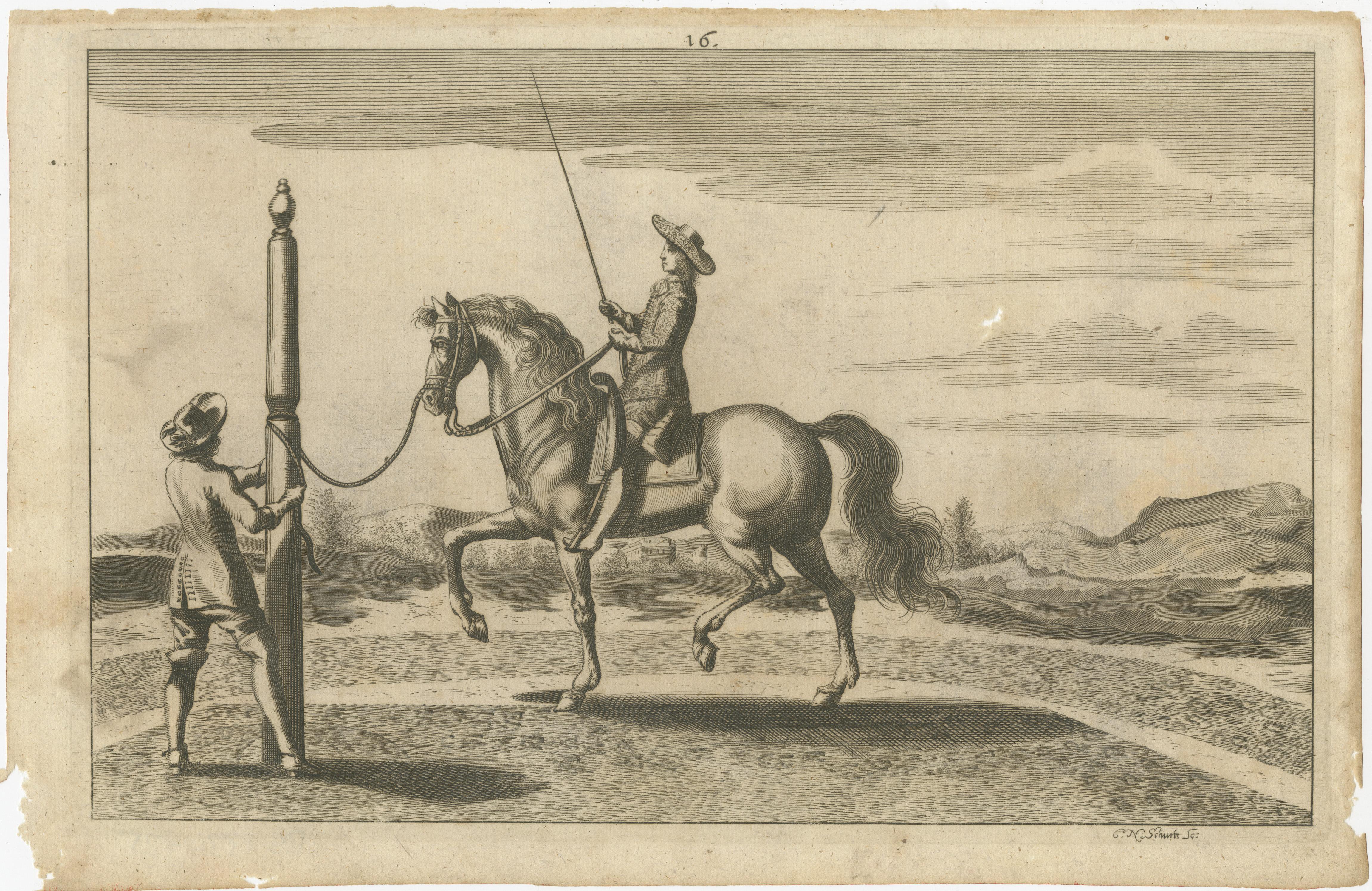 17th Century Set of 10 Antique Horse Riding Prints For Sale