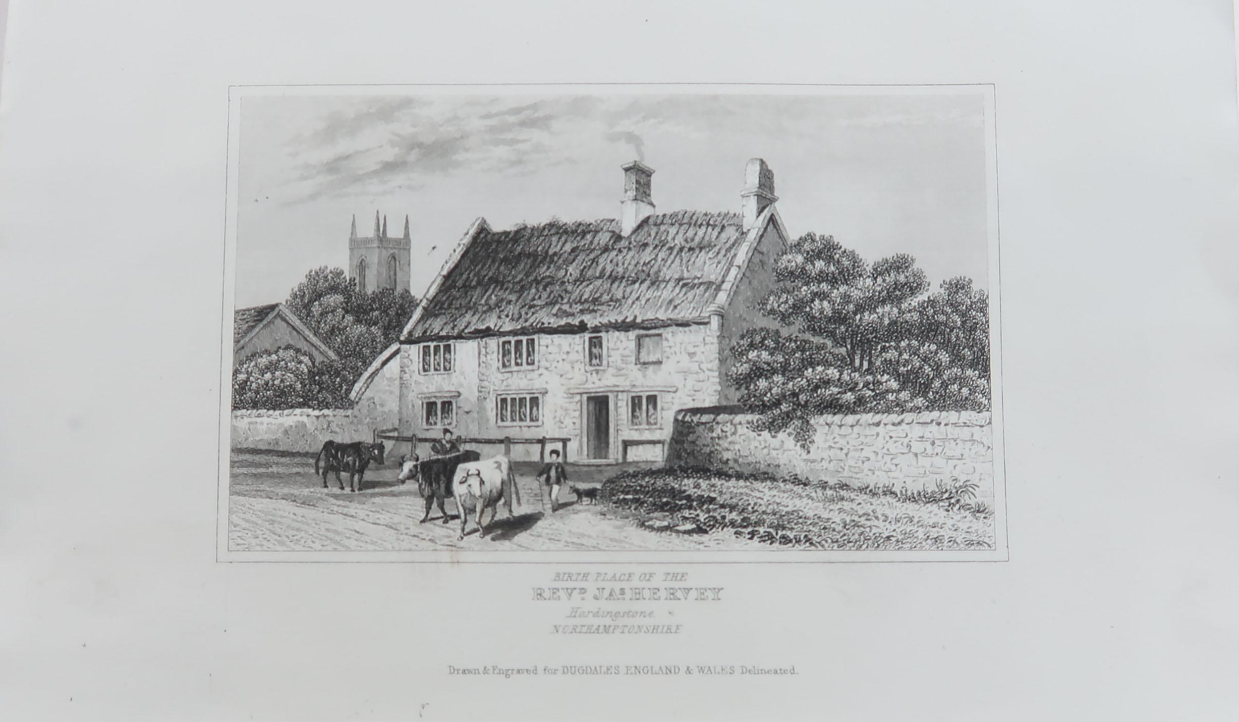 Mid-19th Century Set of 10 Antique Prints of English Country Cottages, circa 1840