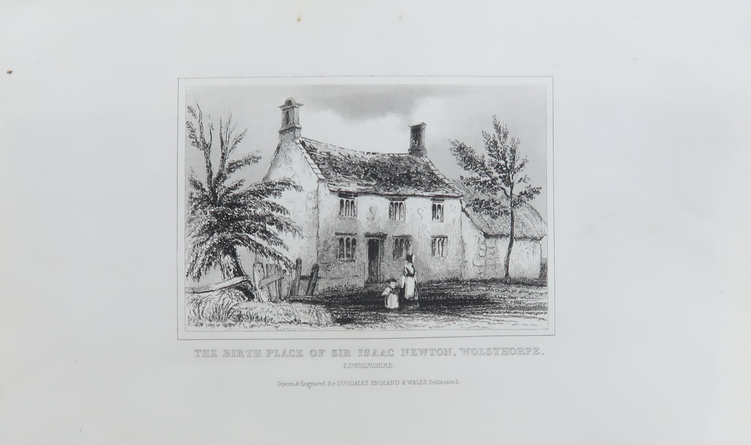 Rustic Set of 10 Antique Prints of English Country Cottages, circa 1840