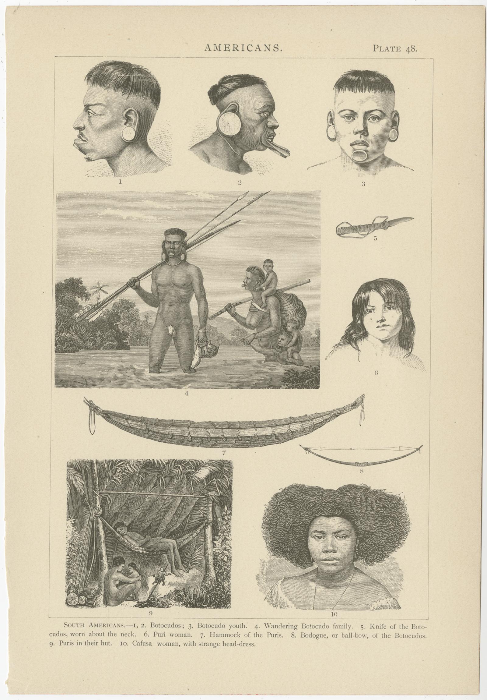 Set of 10 Antique Prints of Various Scenes, Figures and Objects of South America For Sale 5